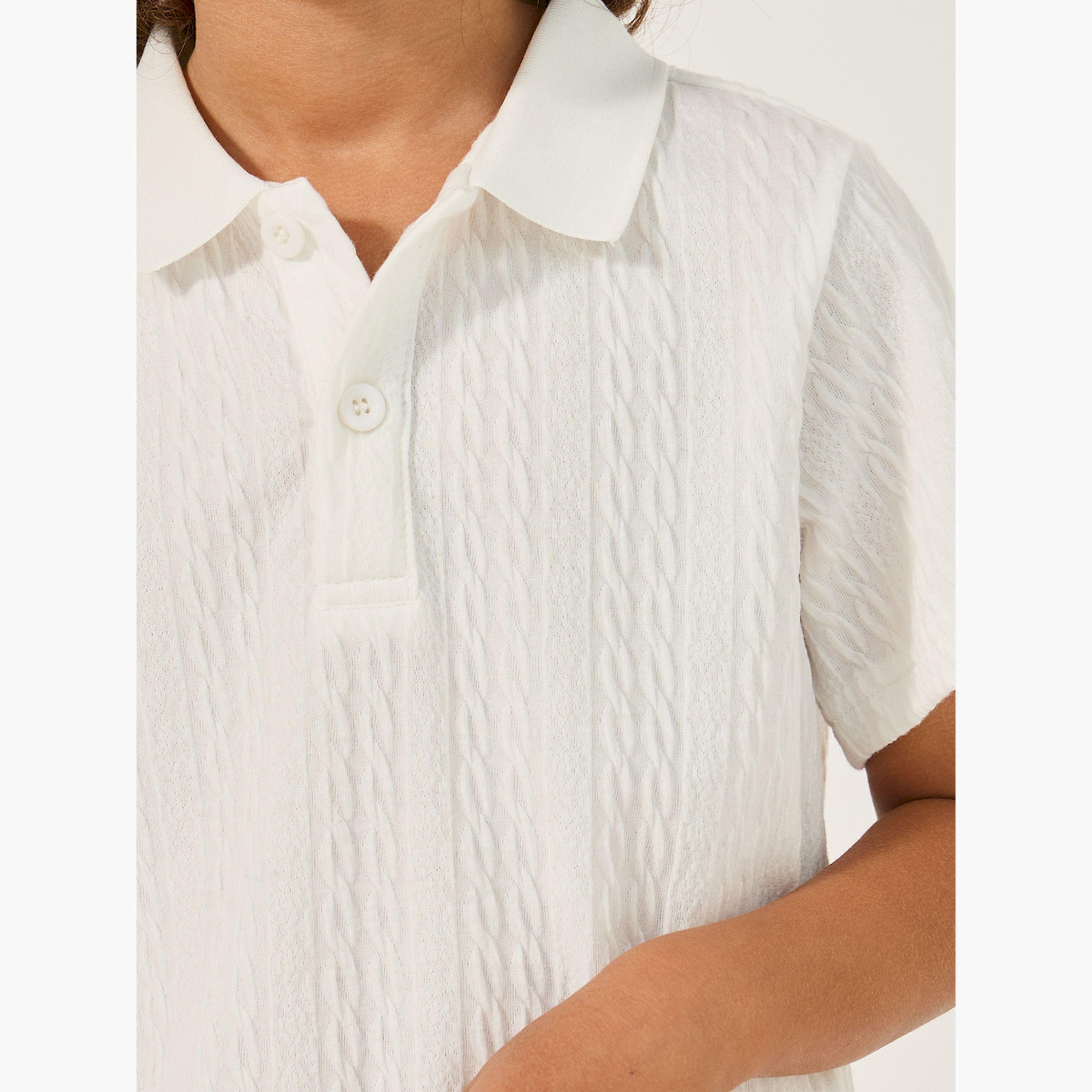 Styli Toddler boys textured knit polo t-shirt-boys-clothing-tshirtsandpolos-image-3