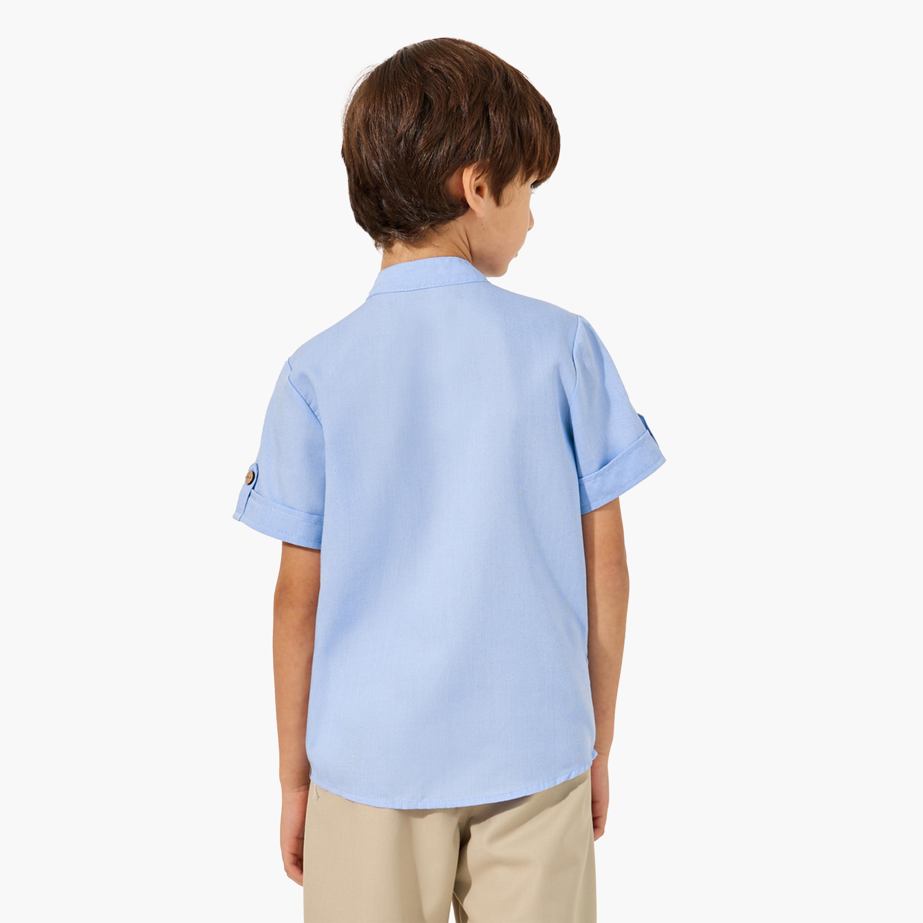 ستايلي-  قميص ماندرين ياقة مطرزة-boys-clothing-shirts-image-5