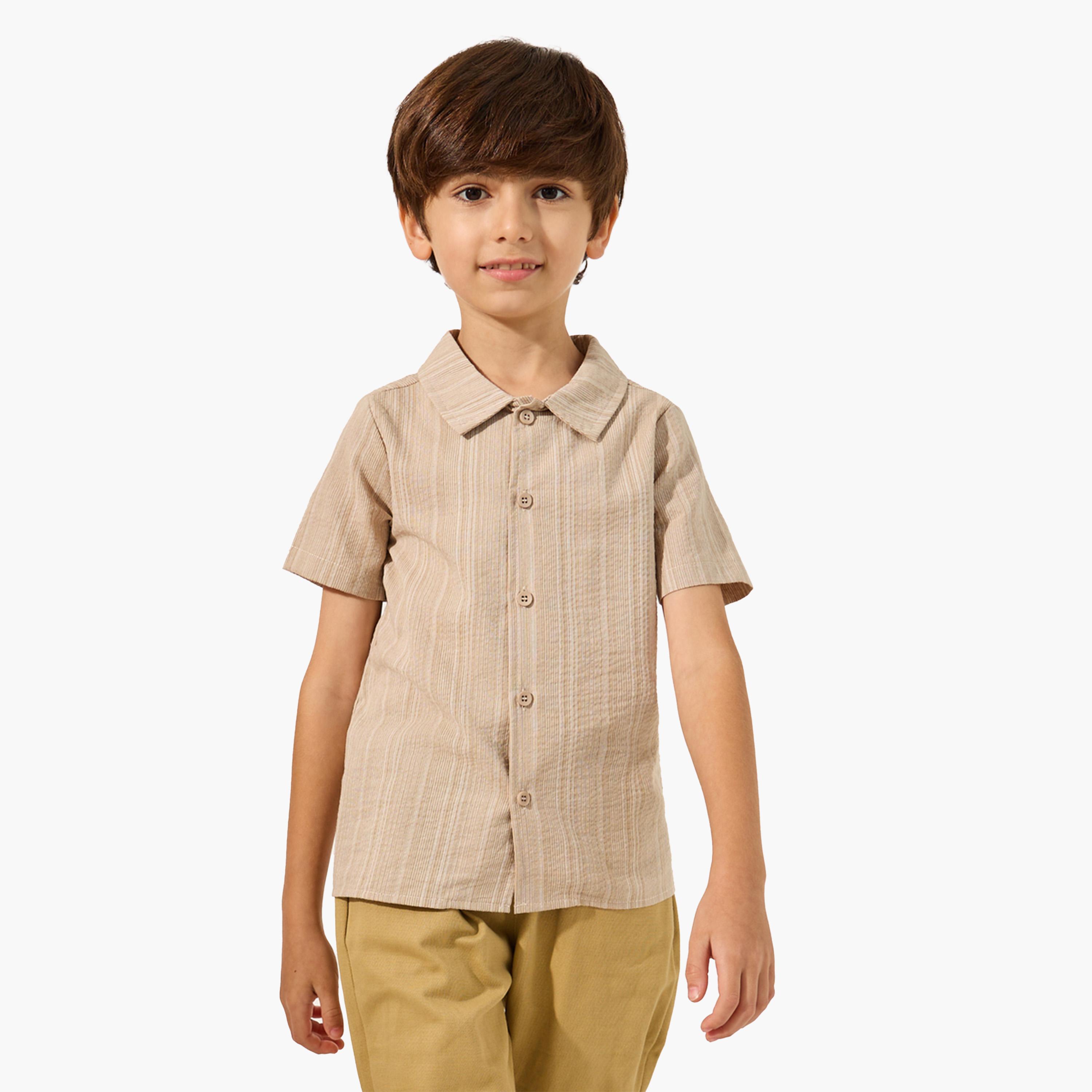 Styli Striped Short Sleeve Shirt-boys-clothing-shirts-image-1