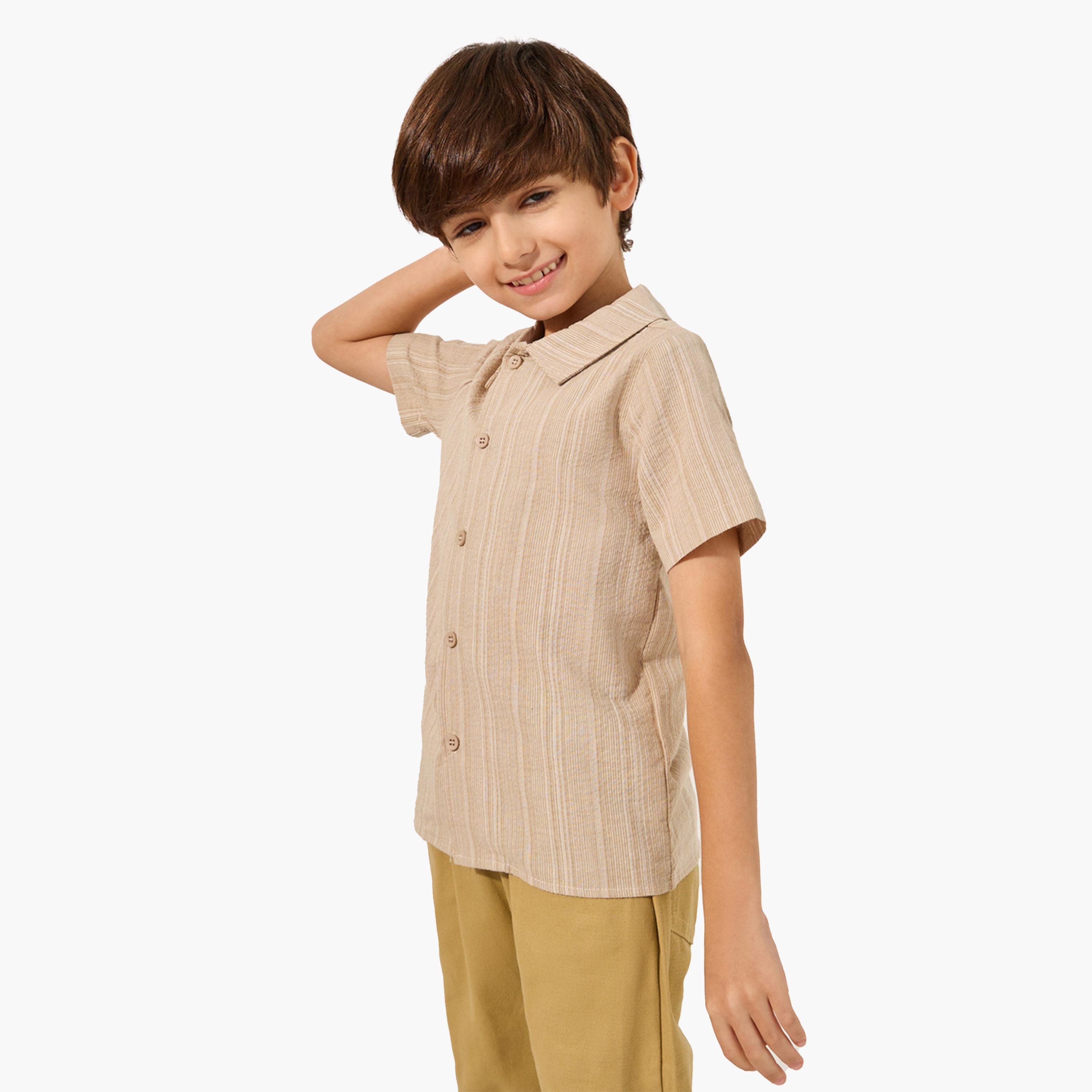 Styli Striped Short Sleeve Shirt-boys-clothing-shirts-image-3