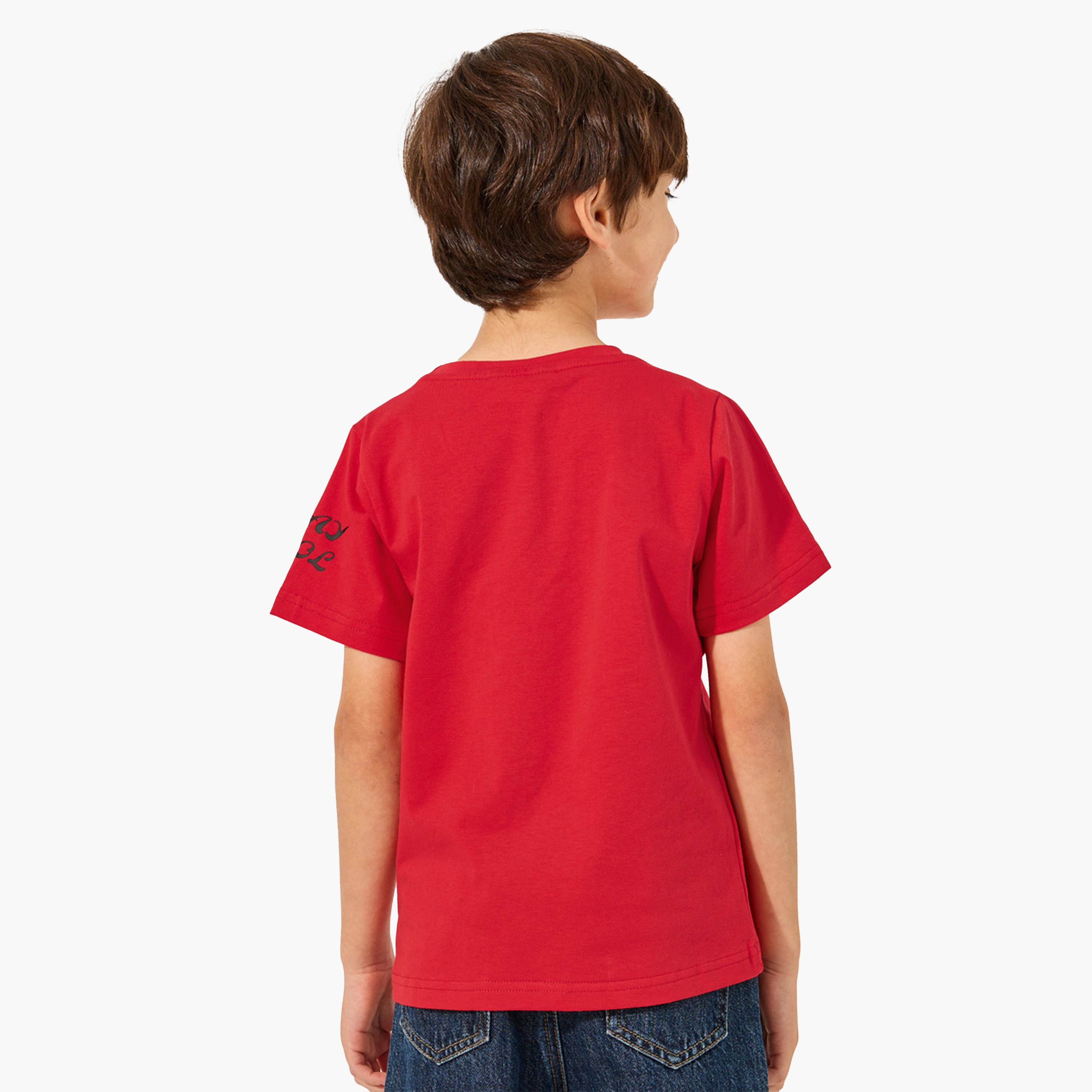 Styli Printed Short Sleeve T-Shirt with Bump Bag-boys-clothing-tshirtsandpolos-image-4