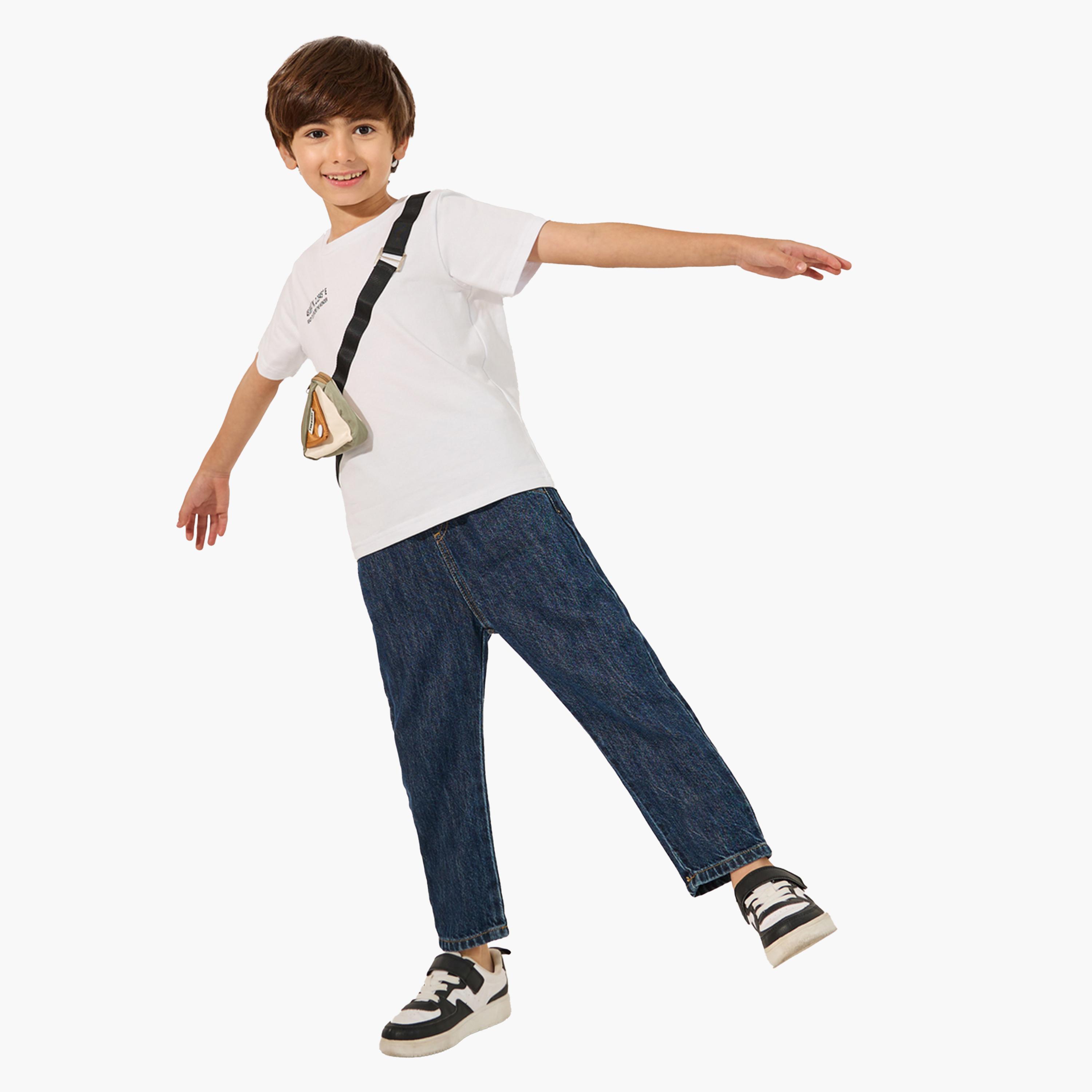 ستايلي - تي شيرت مطبوع بأكمام قصيرة مع حقيبة-boys-clothing-tshirtsandpolos-image-2