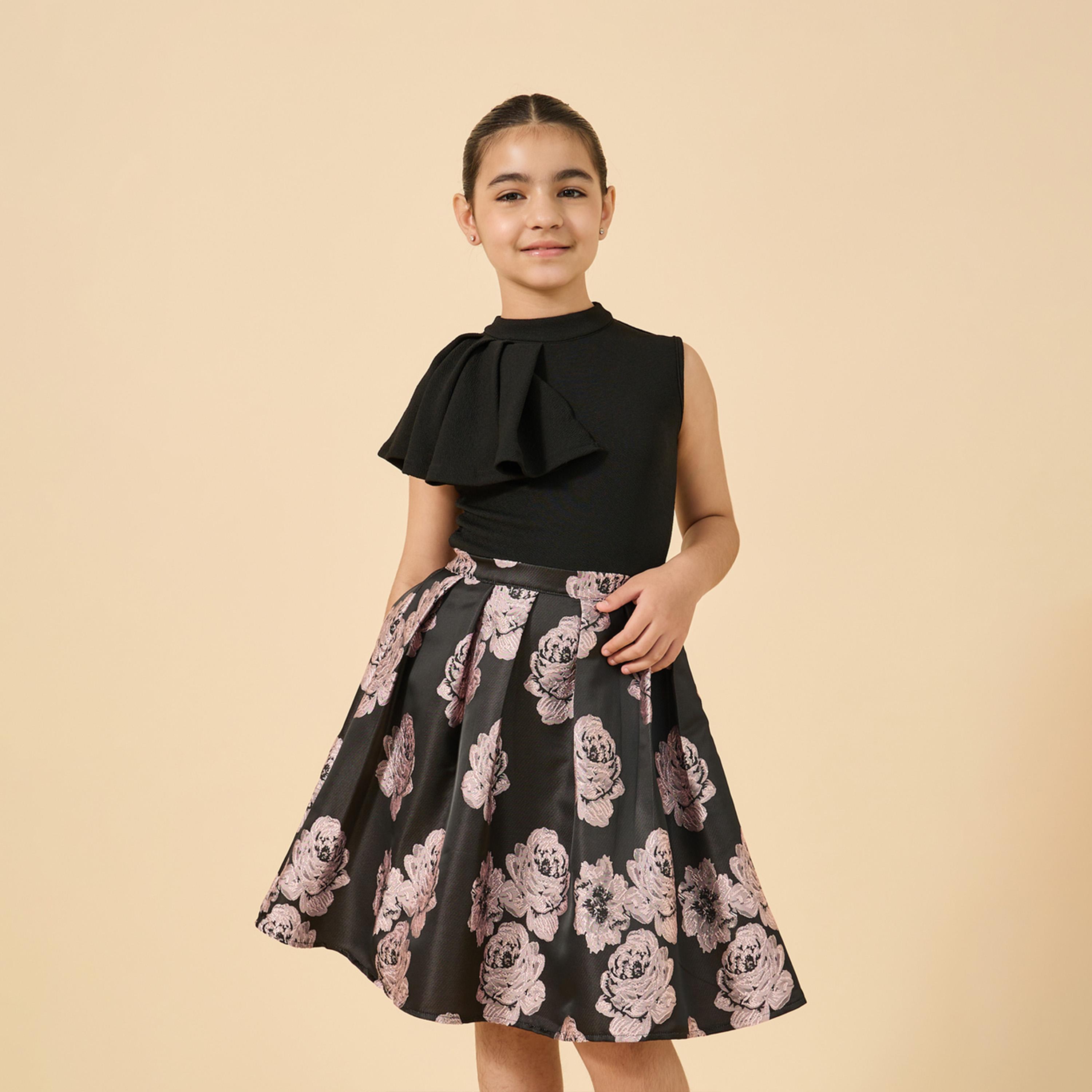 ستايلي - فستان مناسبات من قماش الجاكار للفتيات المراهقات-girls-clothing-dressesandjumpsuits-image-2