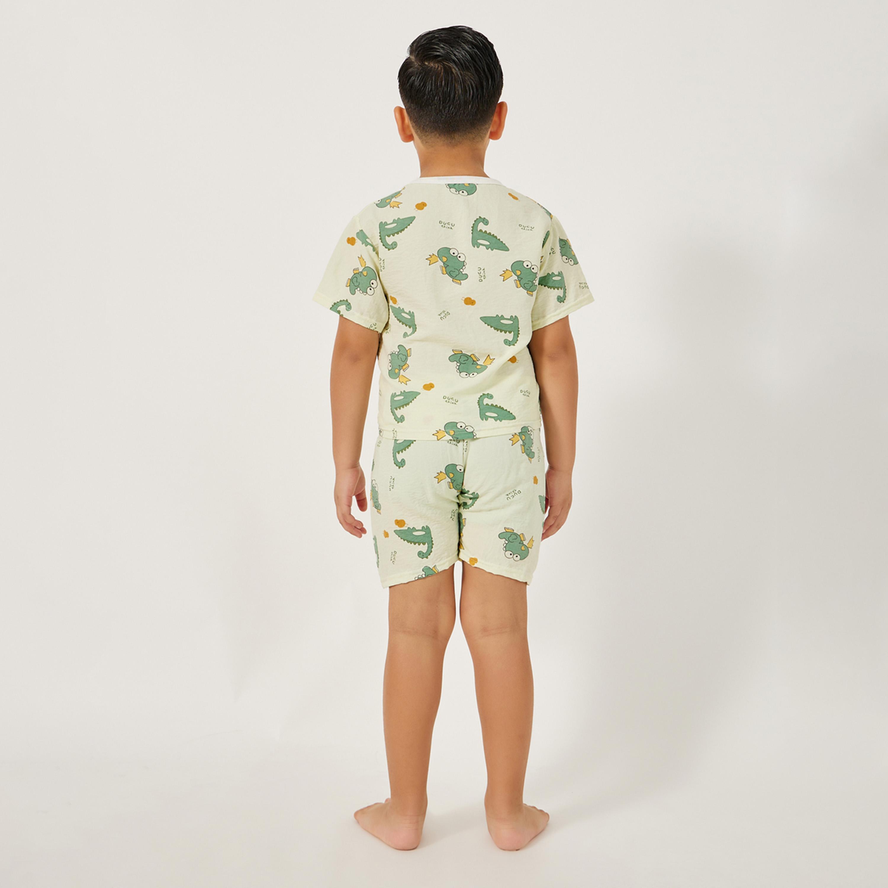 ستايلي - تي شيرت للأطفال الصغار مع شورت وملابس نوم-boys-clothing-nightwear-image-4
