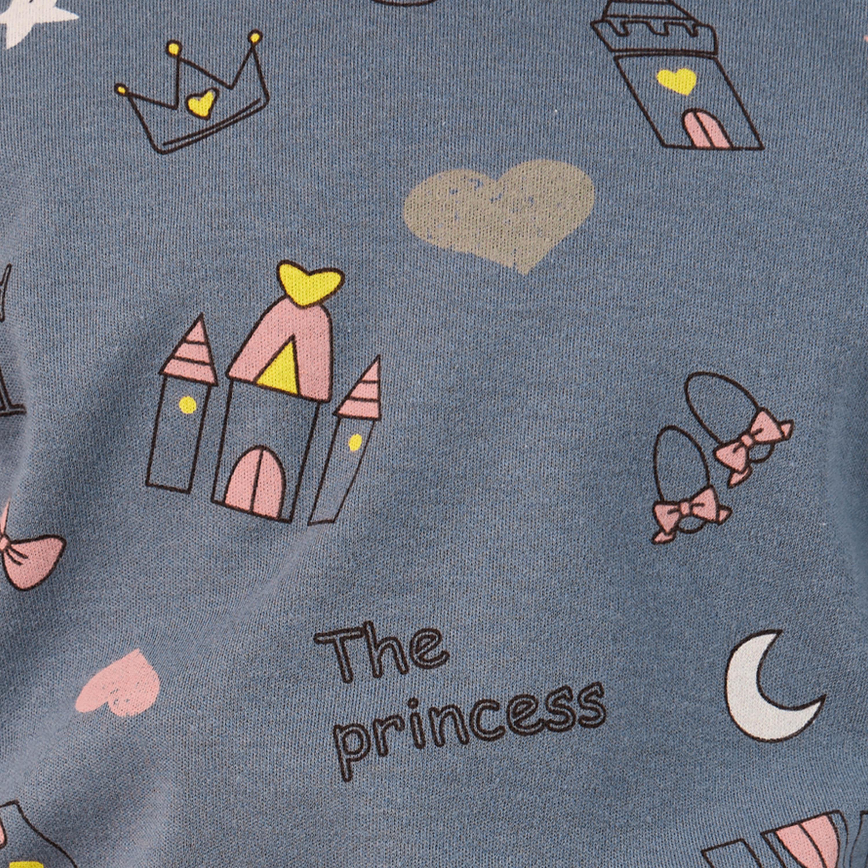 Styli All-Over Print Round Neck T-Shirt and Pyjama Set-girls-clothing-nightwear-image-4