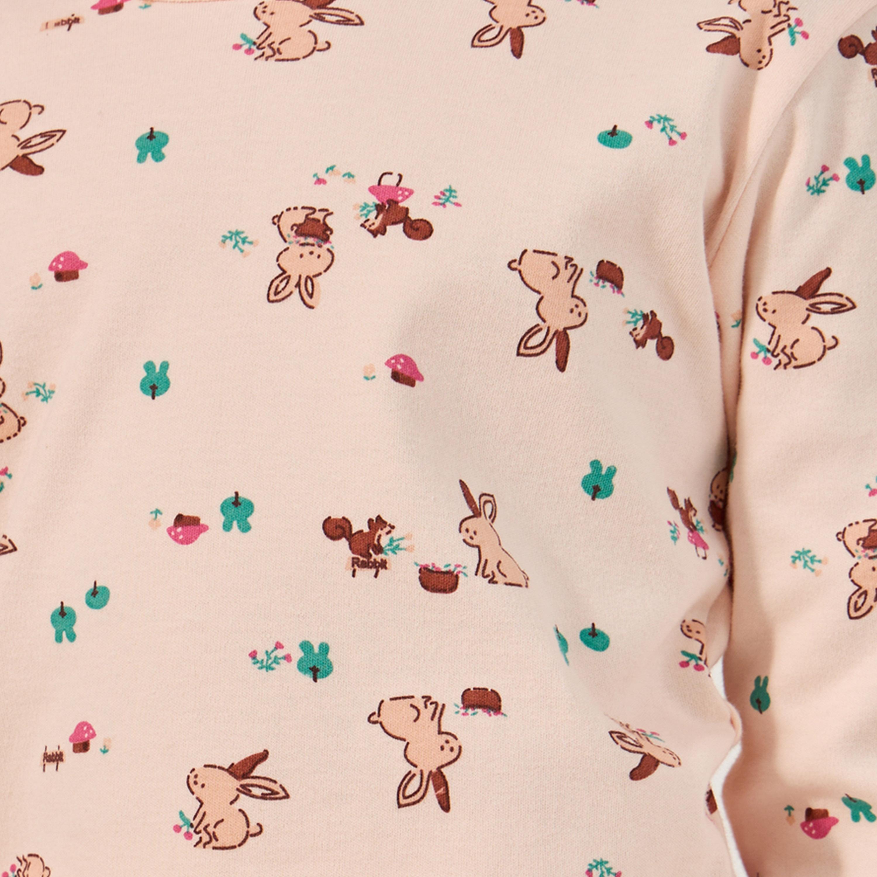 ستايلي-  بيجاما تي شيرت رقبة دائرية وطبعة كاملة-girls-clothing-nightwear-image-4