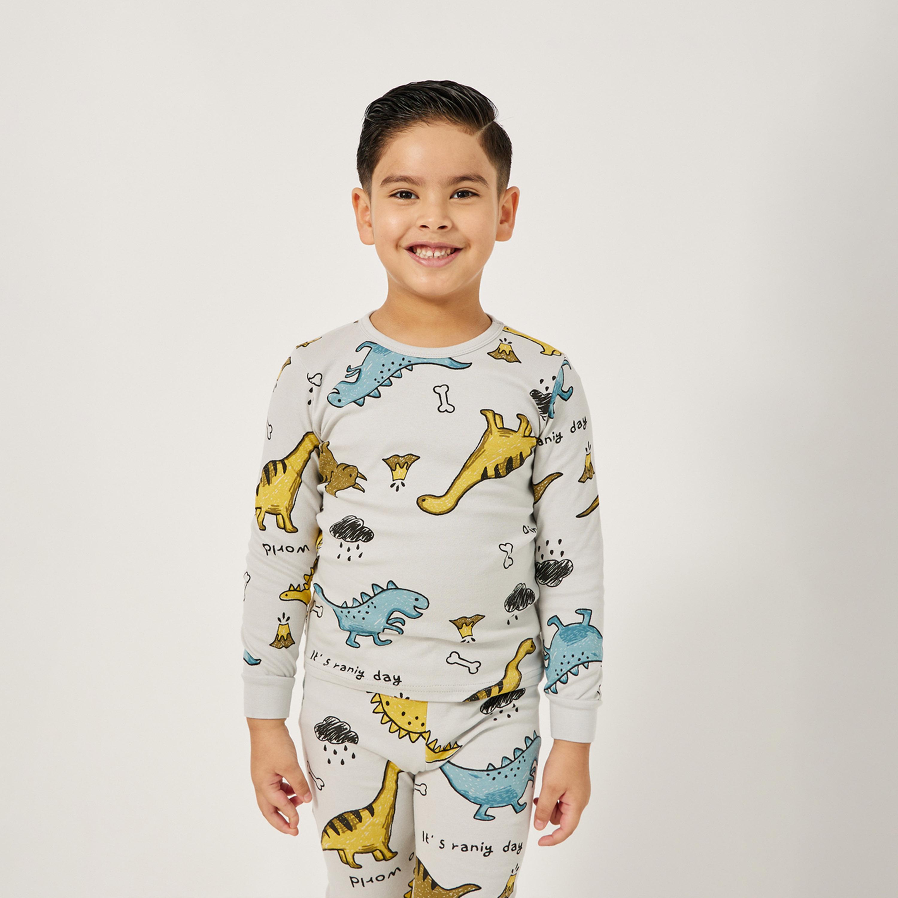 Styli Toddler Boys Dino AOP PJ Set-boys-clothing-nightwear-image-3