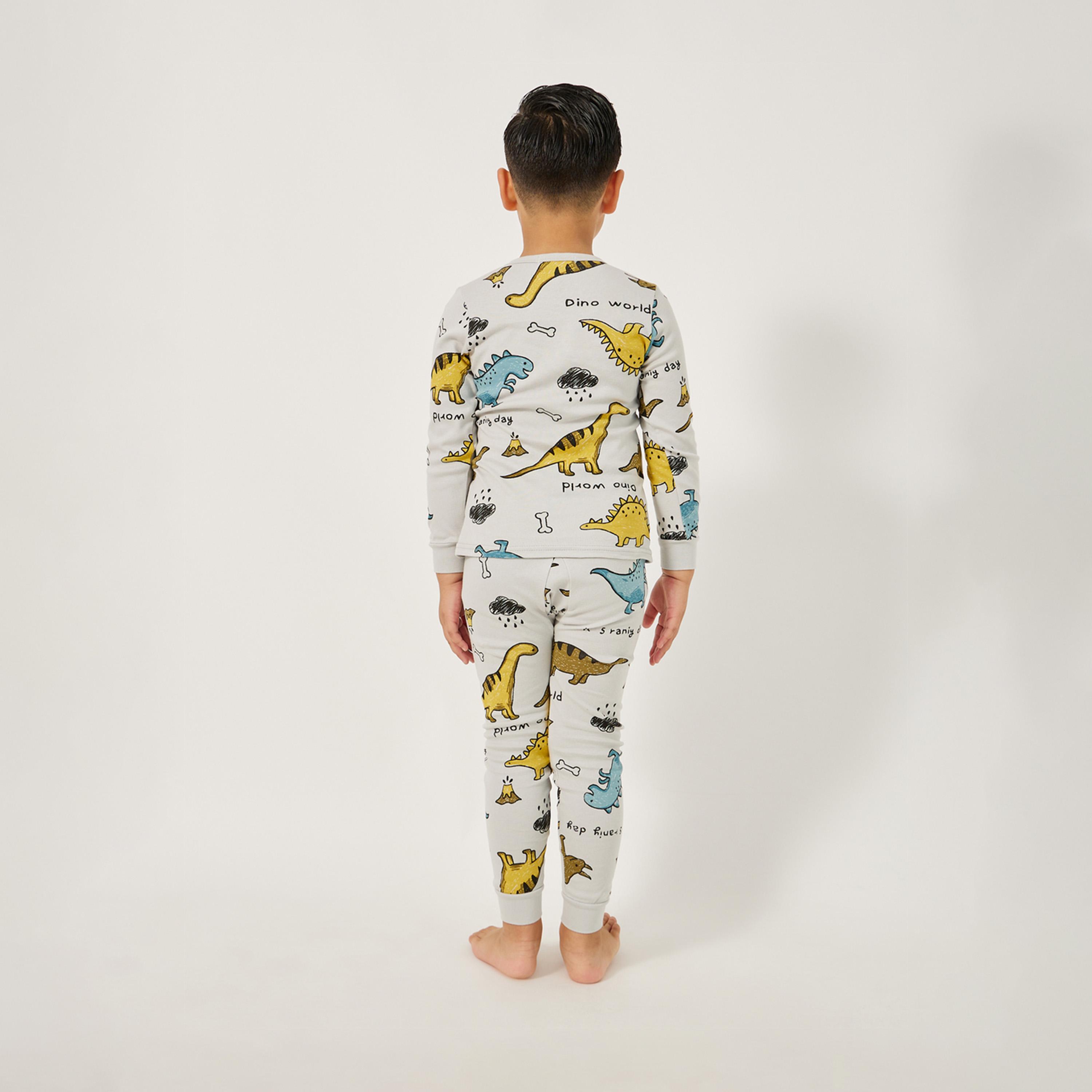 ستايلي - طقم بيجامة بطبعة ديناصور للأولاد الصغار-boys-clothing-nightwear-image-5