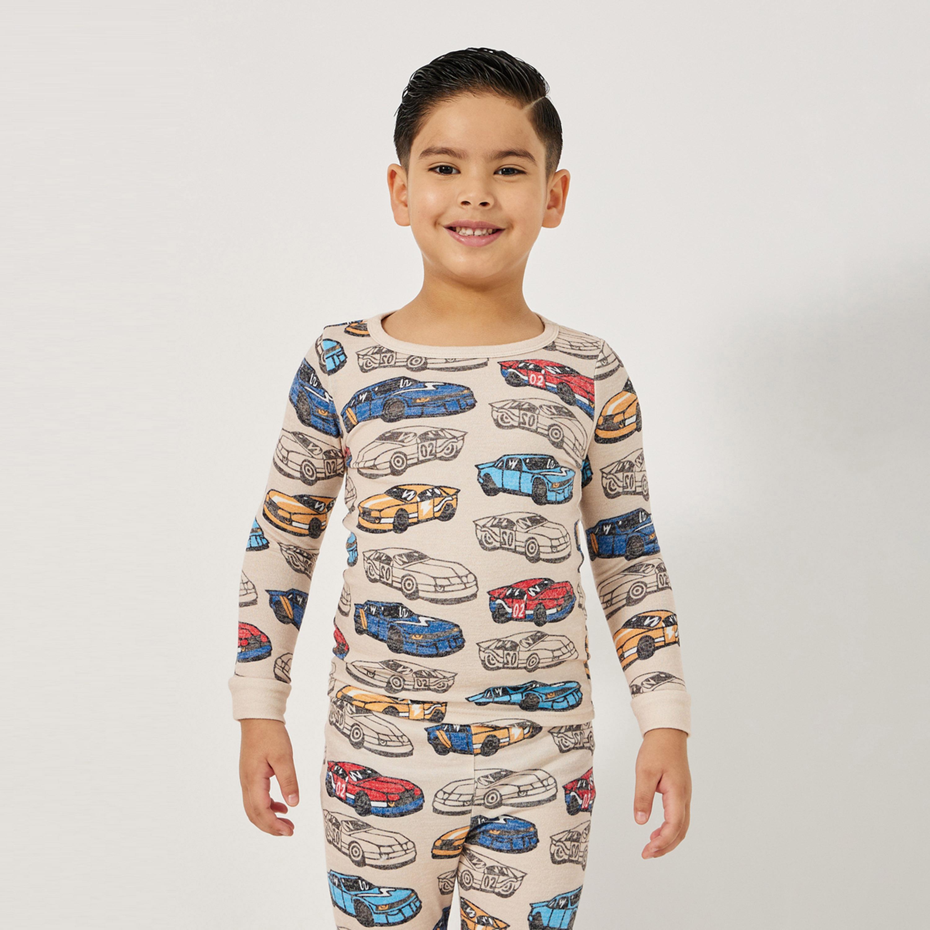 Styli Toddler Boys Car AOP PJ Set-boys-clothing-nightwear-image-2