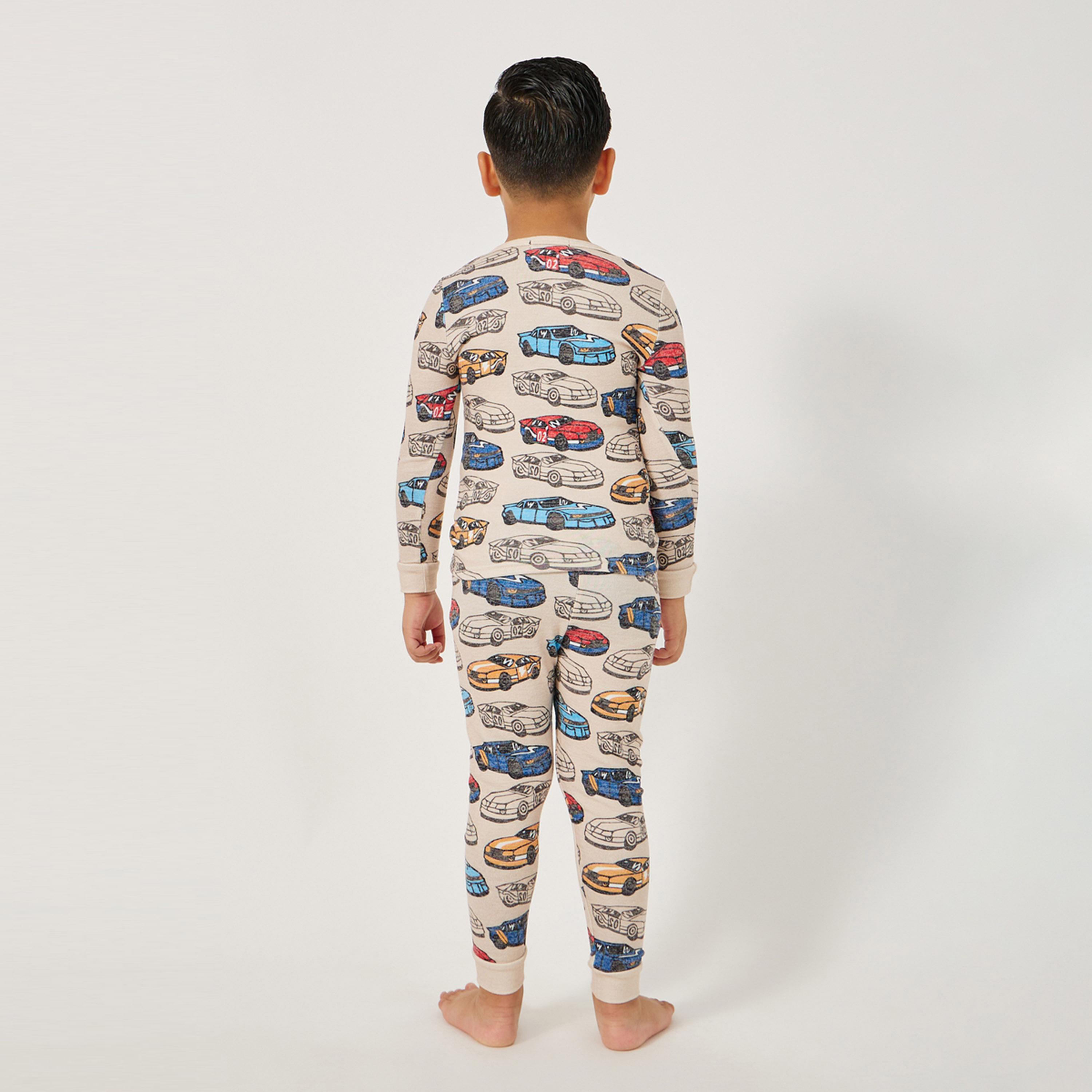 Styli Toddler Boys Car AOP PJ Set-boys-clothing-nightwear-image-4