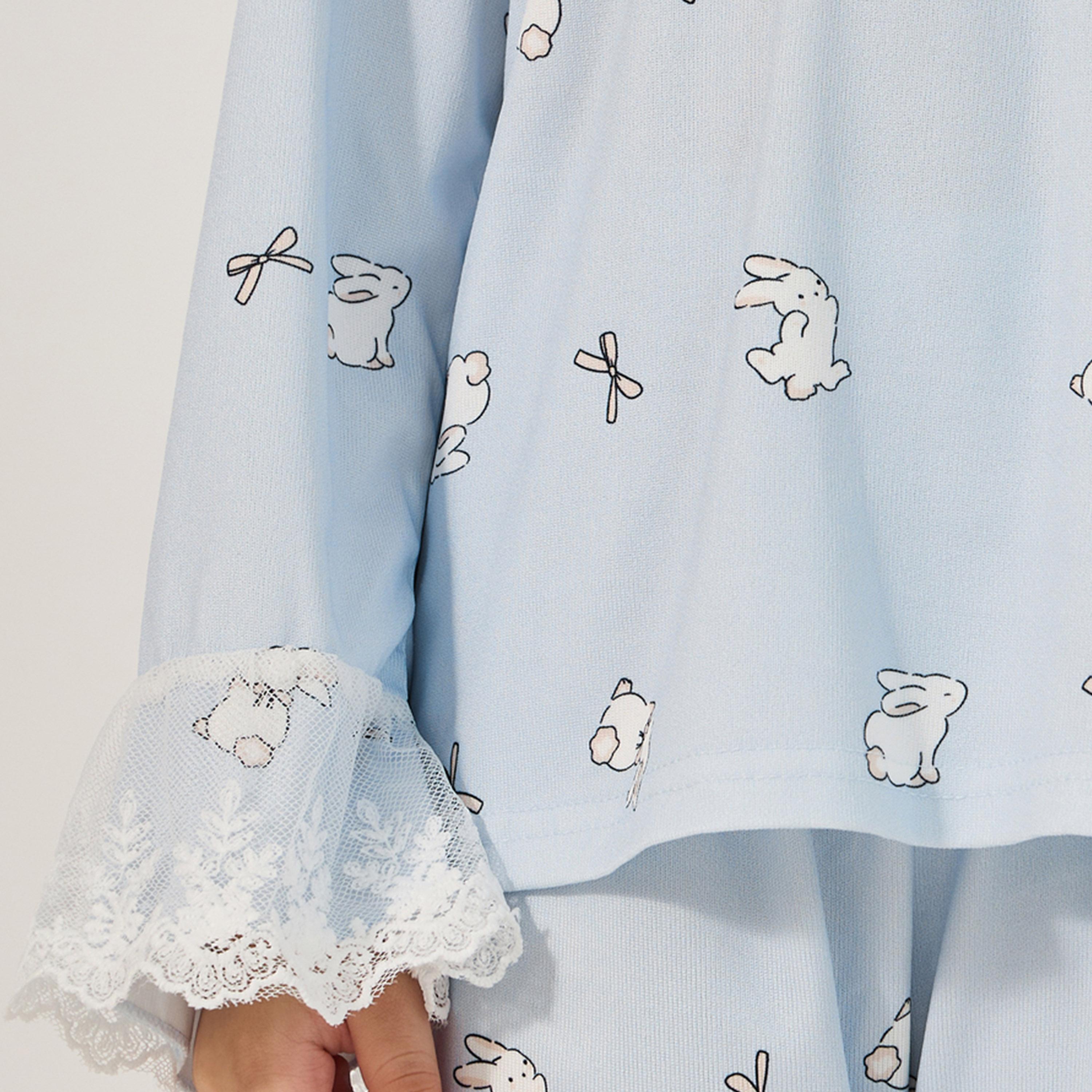 ستايلي-  بيجاما تي شيرت رقبة دائرية وطبعة كاملة-girls-clothing-nightwear-image-3