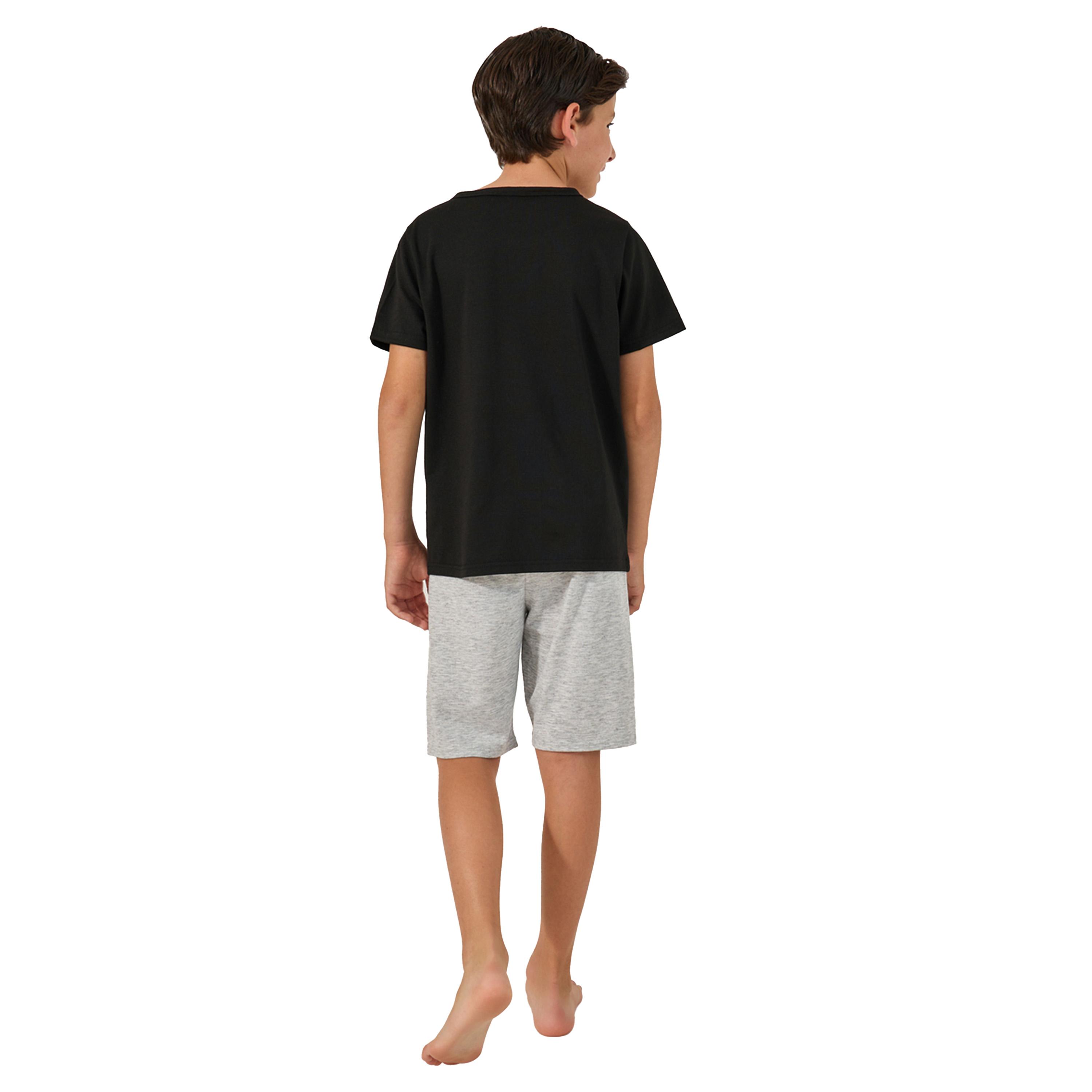 Styli Graphic Print Shirt and Plain Shorts Set-boys-clothing-nightwear-image-5