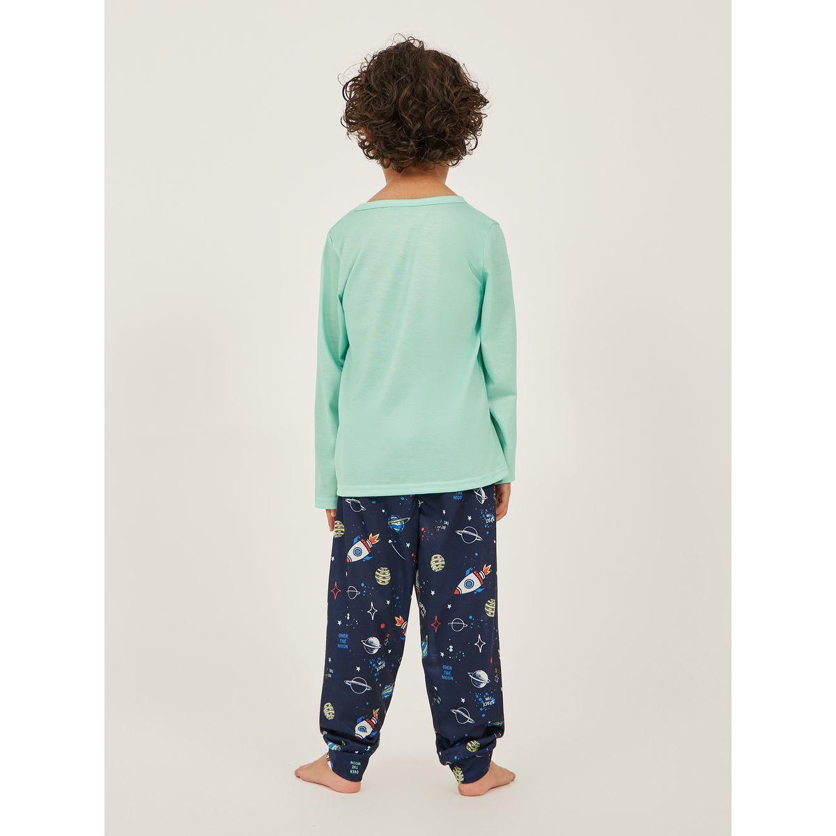 Styli Printed Long Sleeve T-Shirt and Jogger Pyjama Set-boys-clothing-nightwear-image-4