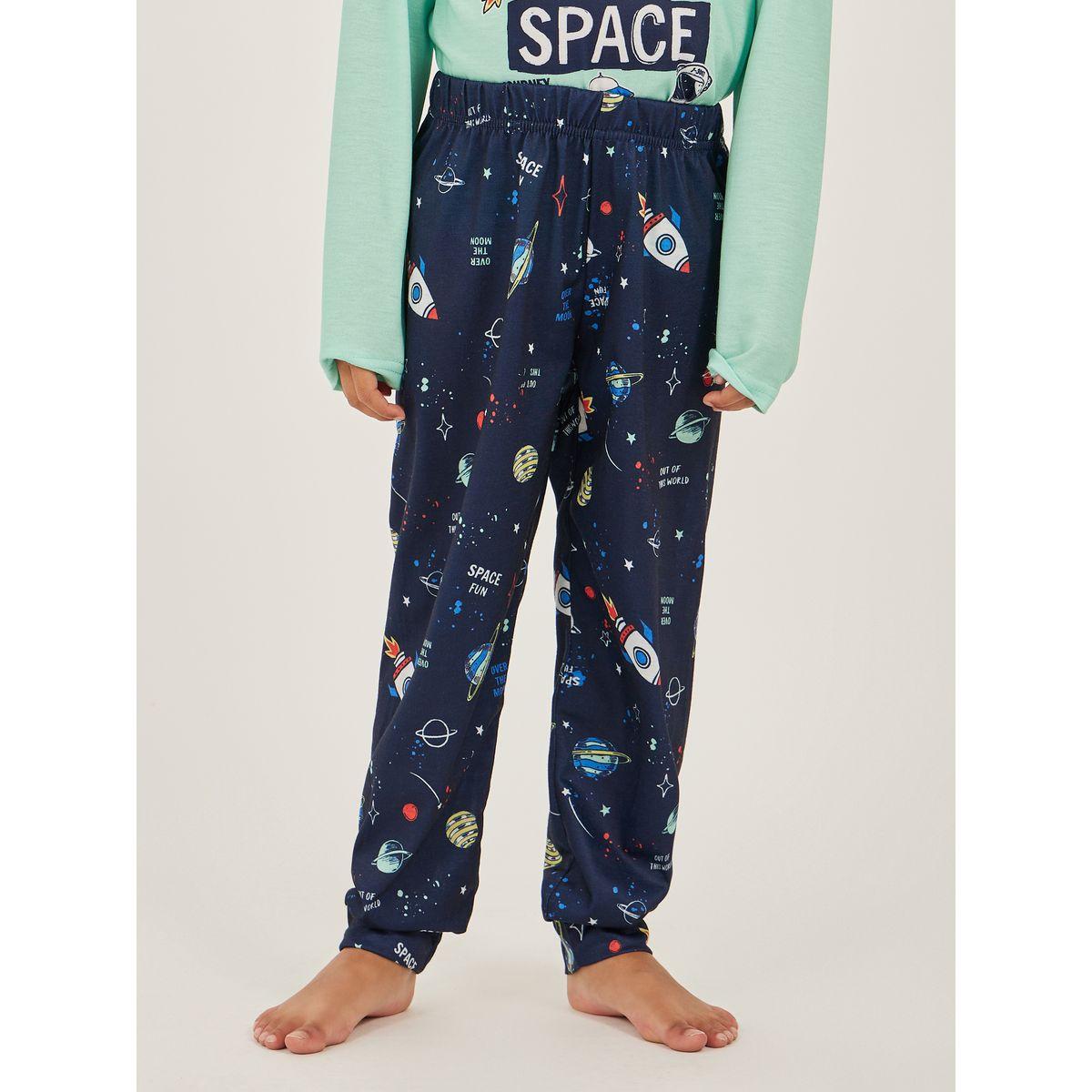 Styli Printed Long Sleeve T-Shirt and Jogger Pyjama Set-boys-clothing-nightwear-image-5