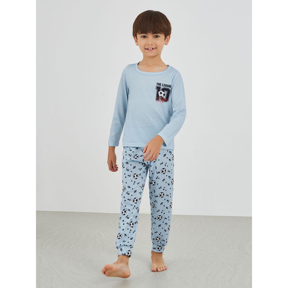 Styli Boys Printed Long Sleeve T-Shirt and Jogger Pyjama Set-boys-clothing-nightwear-image-1