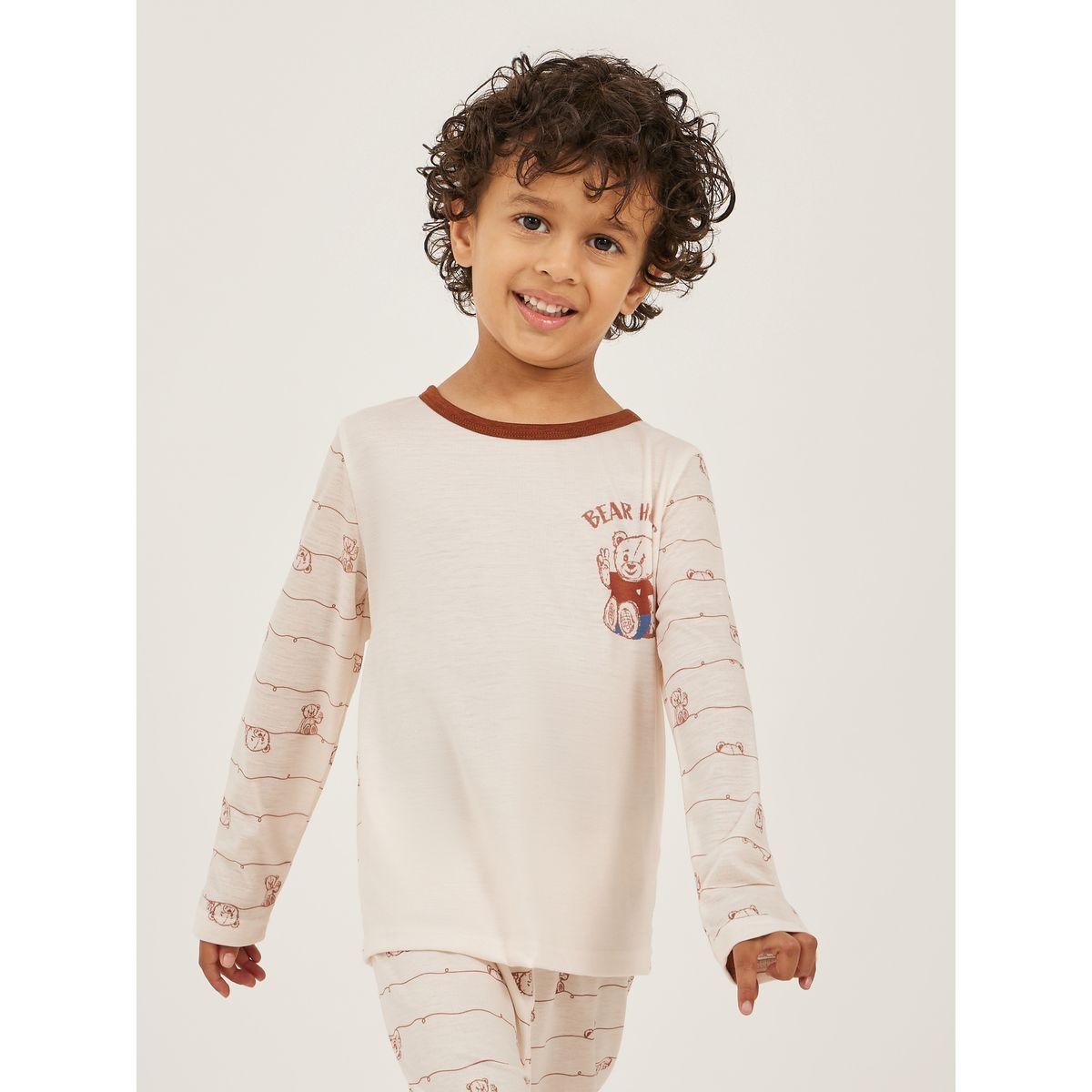 Styli Printed Long Sleeve T-Shirt and Jogger Pyjama Set-boys-clothing-nightwear-image-2