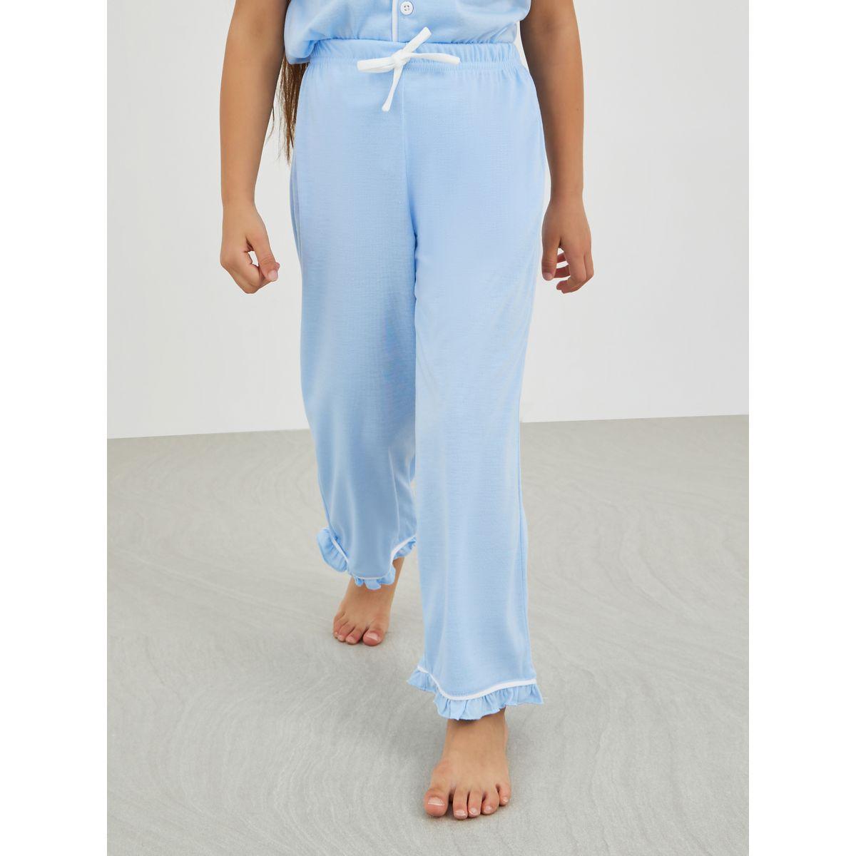 Styli Printed Buttoned Shirt and Pyjama Set-girls-clothing-nightwear-image-5
