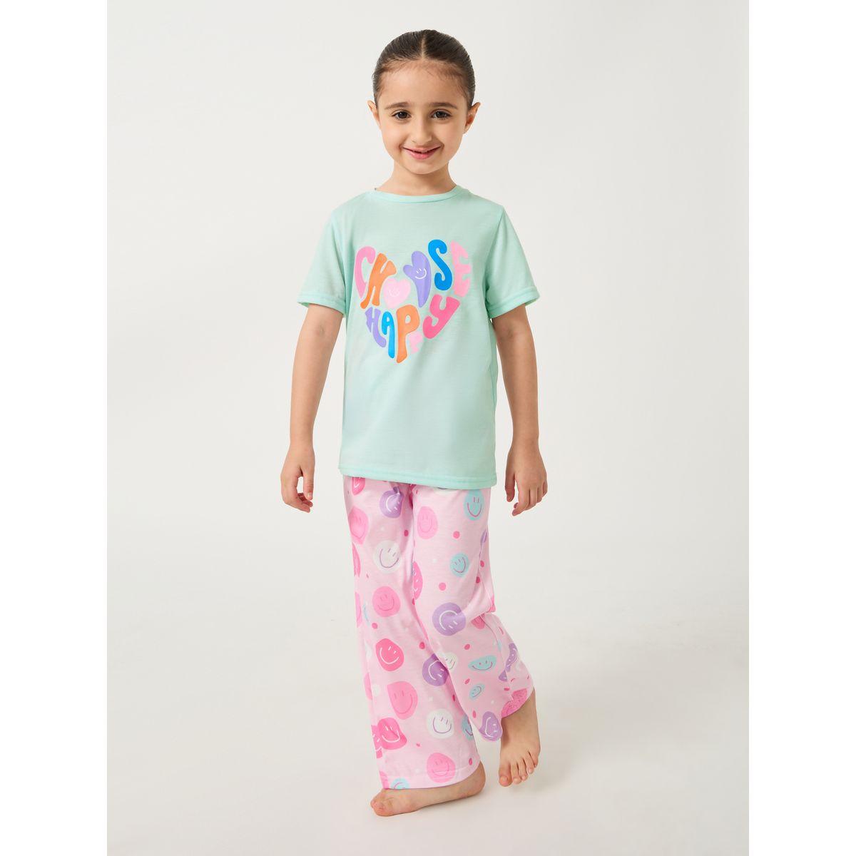 طقم بيجاما من بنطال وتيشيرت بأكمام قصيرة-girls-clothing-nightwear-image-5