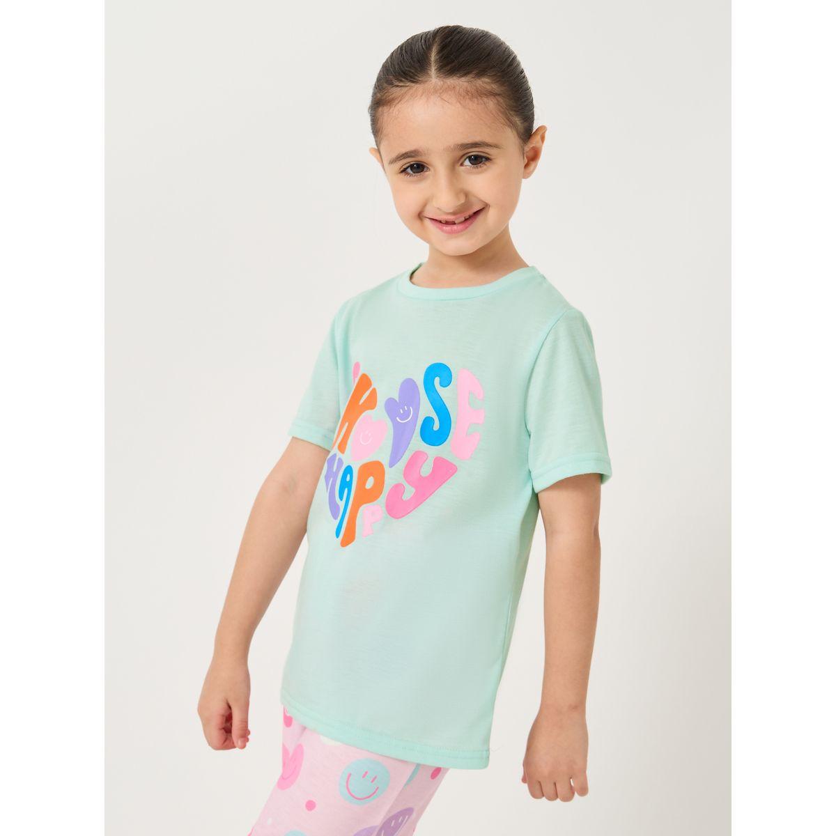 طقم بيجاما من بنطال وتيشيرت بأكمام قصيرة-girls-clothing-nightwear-image-4