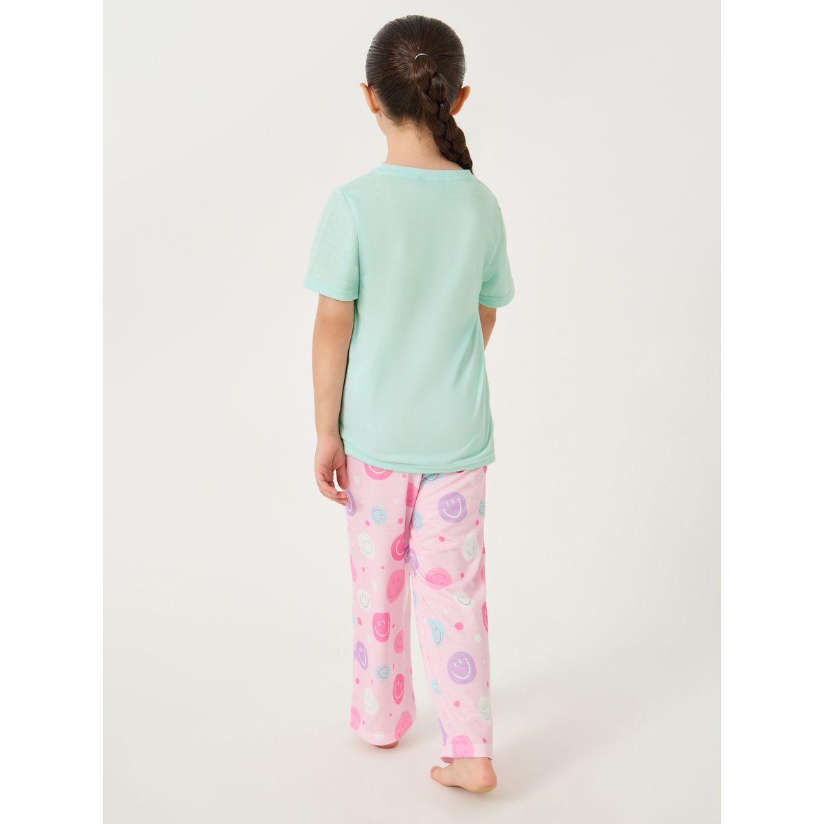 طقم بيجاما من بنطال وتيشيرت بأكمام قصيرة-girls-clothing-nightwear-image-1