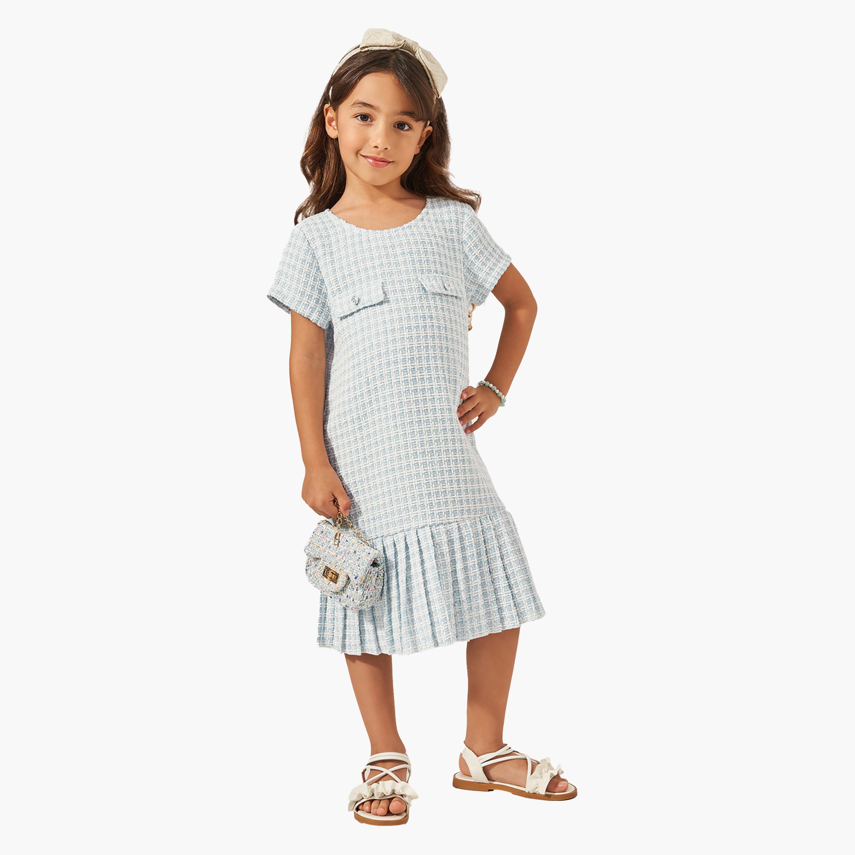ستايلي - فستان سكيتر مربعات متوسط الطول-girls-clothing-dressesandjumpsuits-image-1
