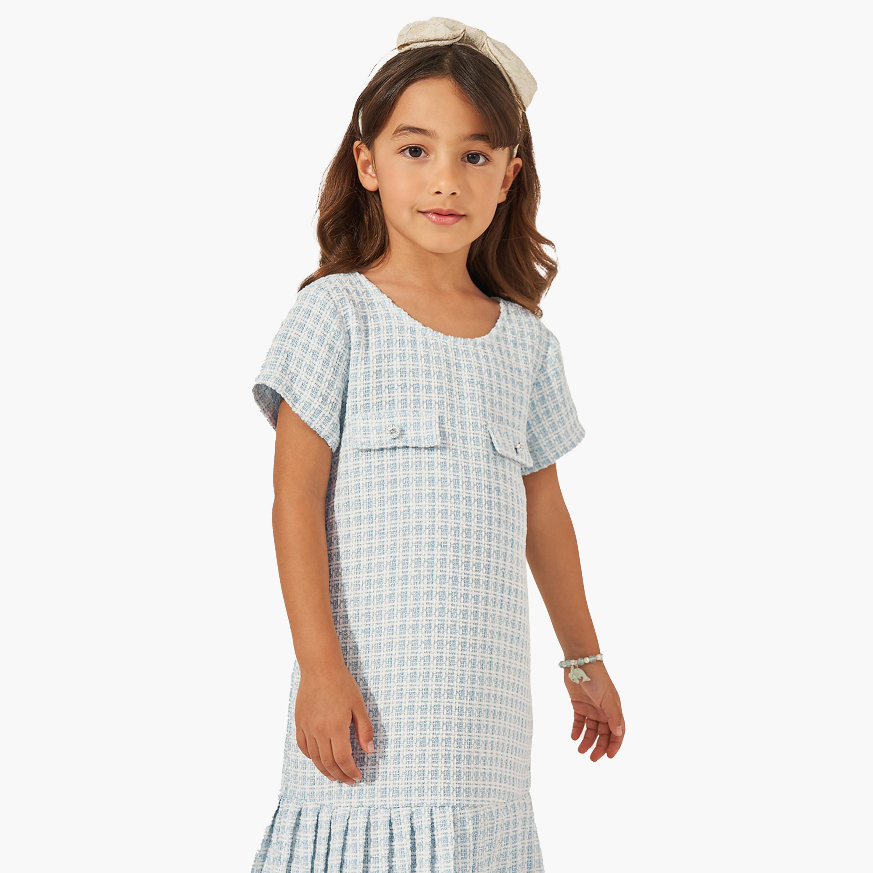 ستايلي - فستان سكيتر مربعات متوسط الطول-girls-clothing-dressesandjumpsuits-image-2