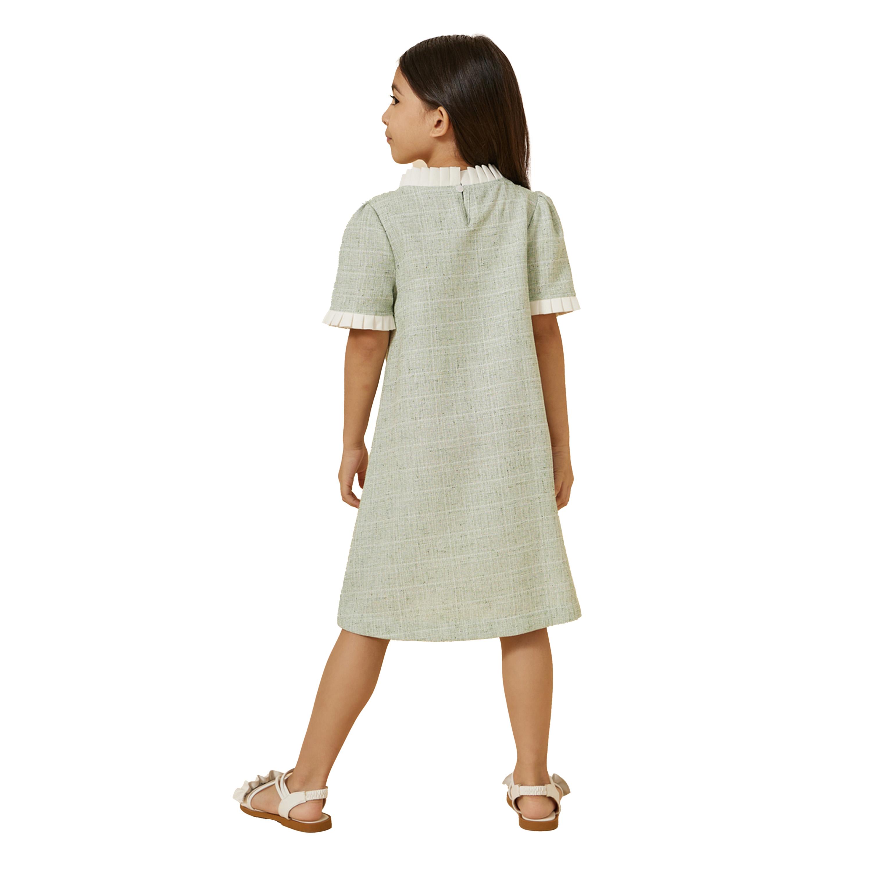 Styli Tweed Ruffle Trim Dress with Bow Detail-girls-clothing-dressesandjumpsuits-image-5