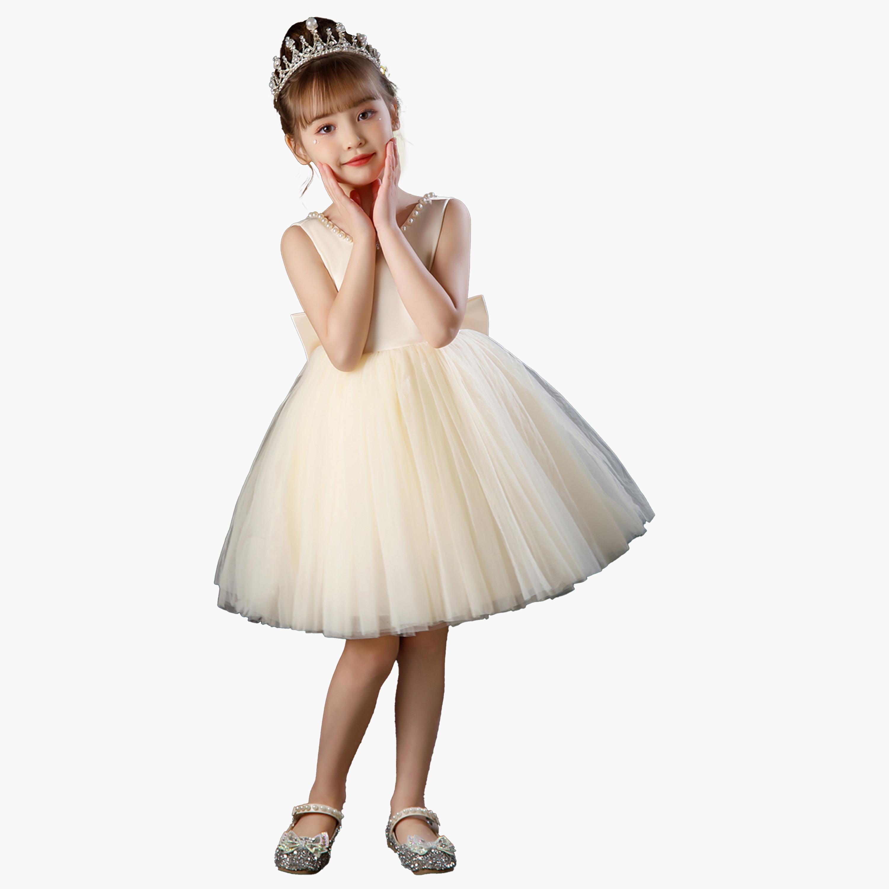 Take Two Faux Pearl Embellished Mesh Insert Dress-girls-clothing-dressesandjumpsuits-image-3