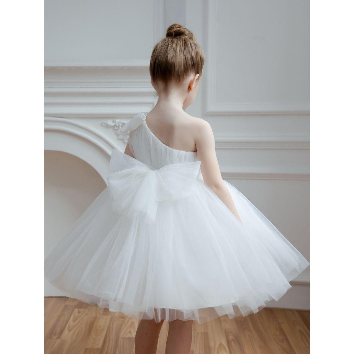 Take Two Bow-Knot One Shoulder Mesh Party Dress-girls-clothing-dressesandjumpsuits-image-4