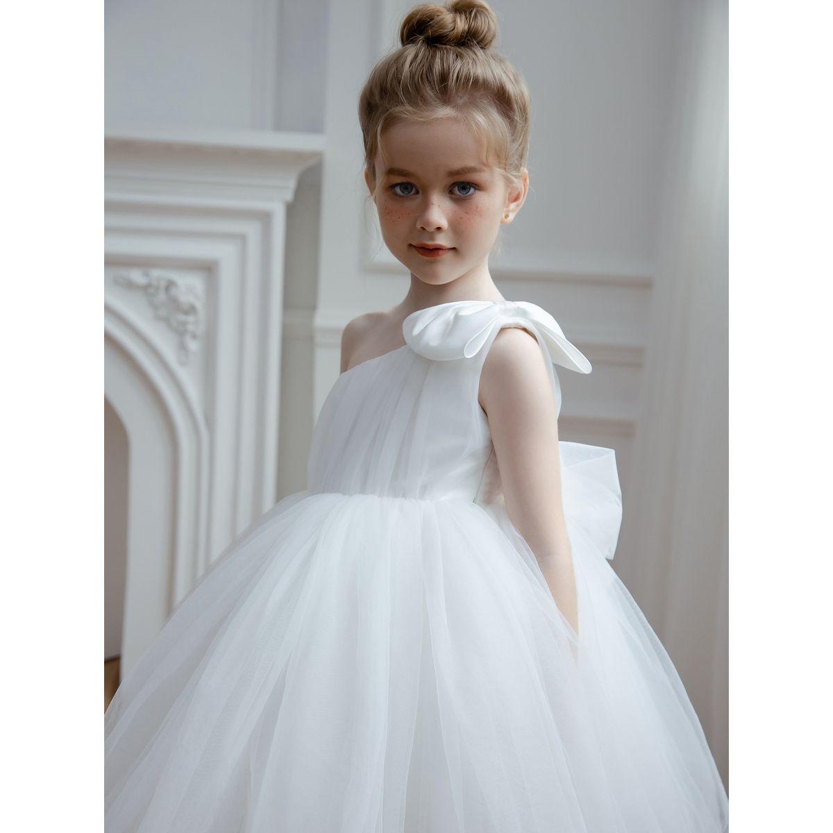Take Two Bow-Knot One Shoulder Mesh Party Dress-girls-clothing-dressesandjumpsuits-image-5