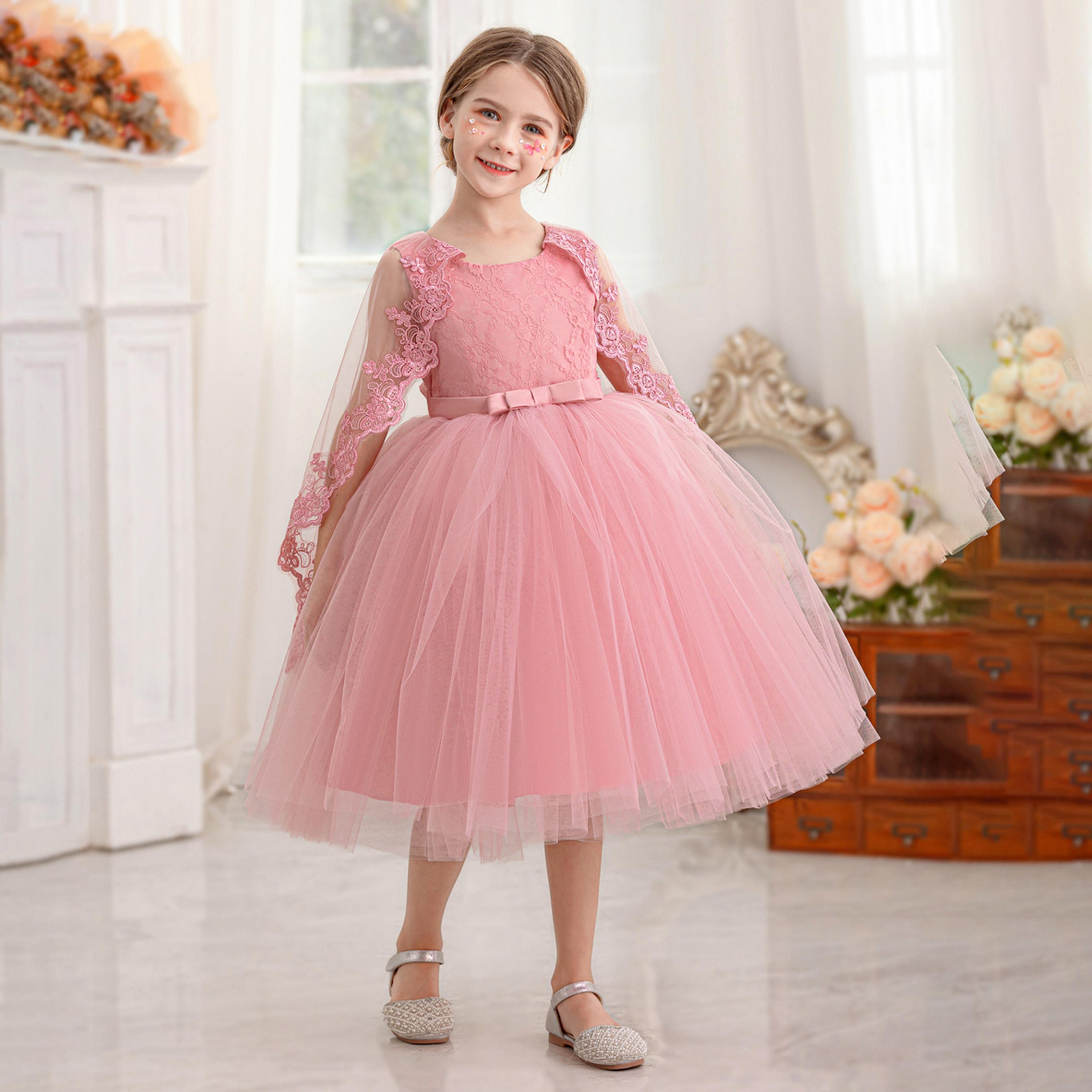 فستان بحافة واسعة وأكمام رداء بتفاصيل دانتيل-girls-clothing-dressesandjumpsuits-image-4
