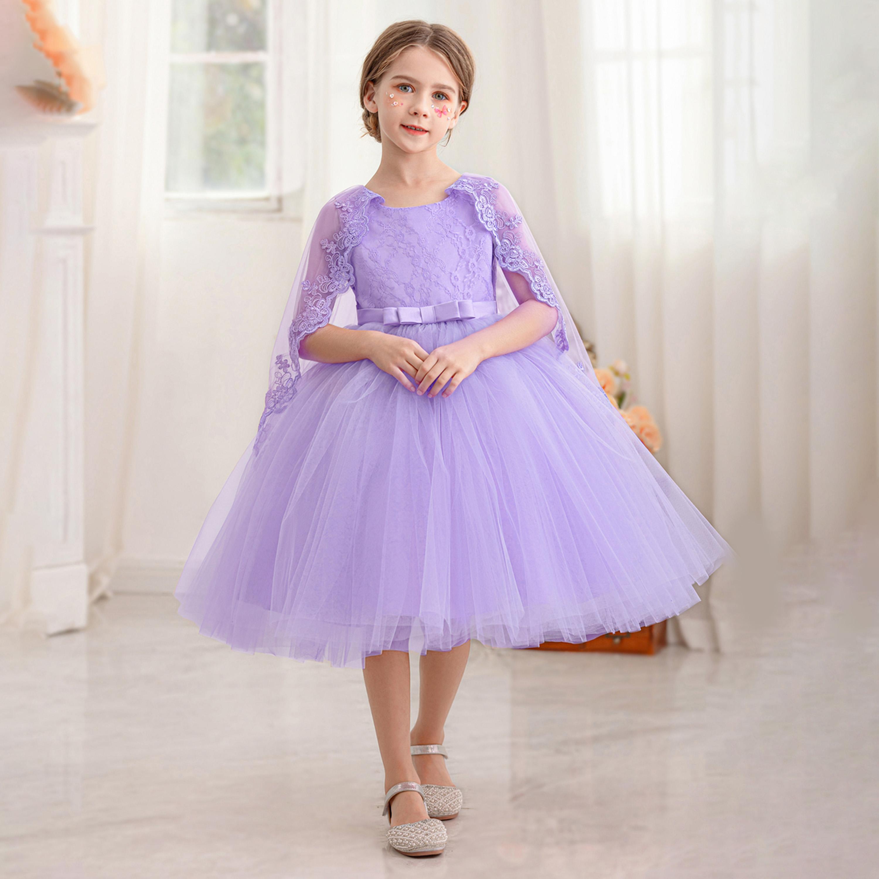 Take Two Lace Cape Sleeve Mesh Fit and Flare Dress-girls-clothing-dressesandjumpsuits-image-1