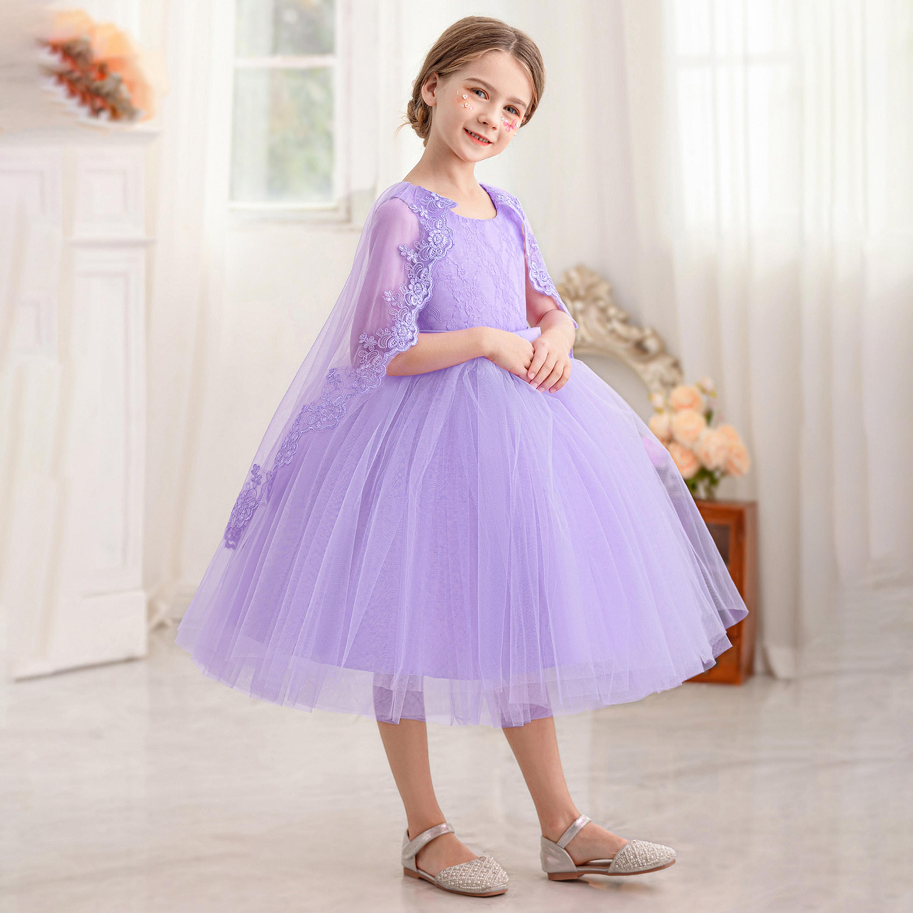 Take Two Lace Cape Sleeve Mesh Fit and Flare Dress-girls-clothing-dressesandjumpsuits-image-4