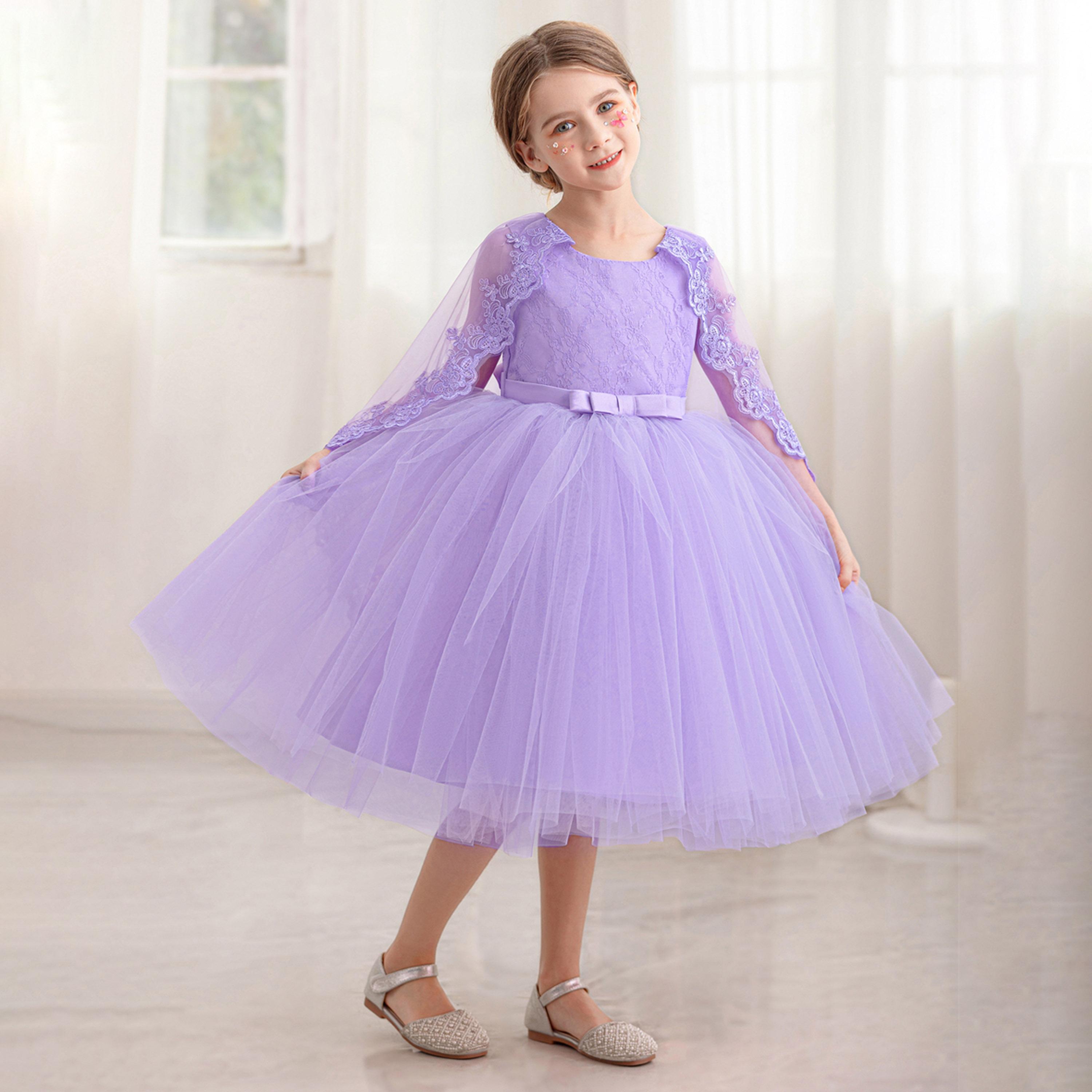 فستان بحافة واسعة وأكمام رداء بتفاصيل دانتيل-girls-clothing-dressesandjumpsuits-image-5