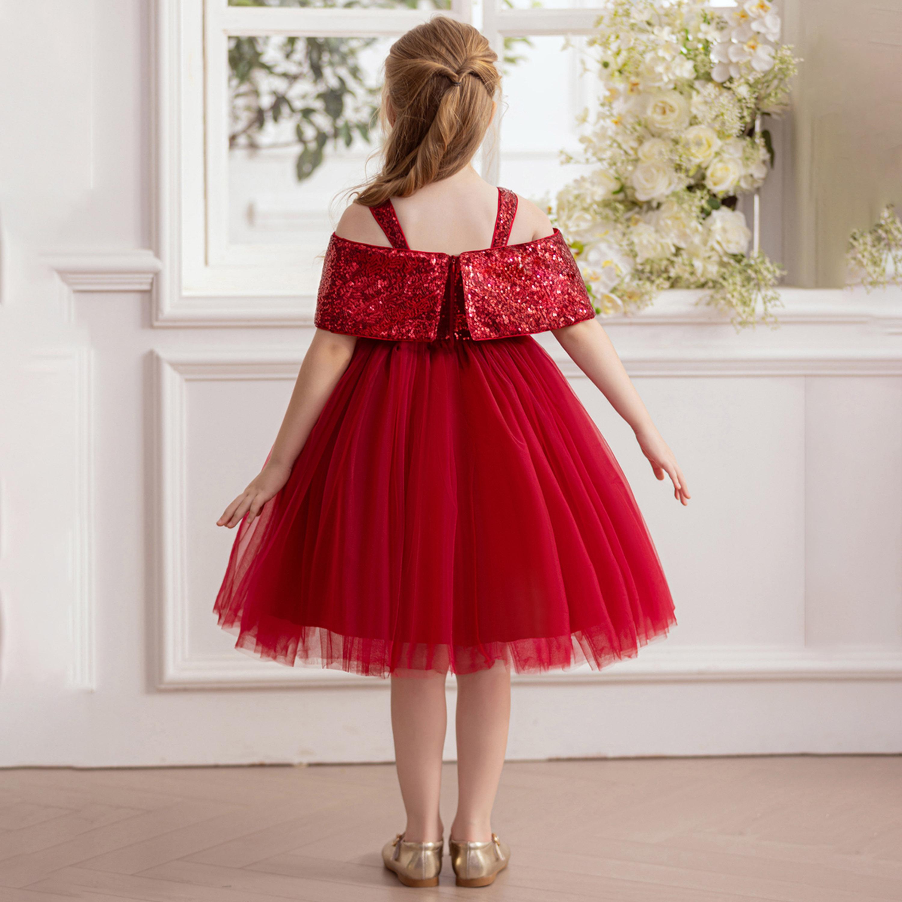 Take Two Sequins Embellished Fit and Flare Mesh Dress-girls-clothing-dressesandjumpsuits-image-5