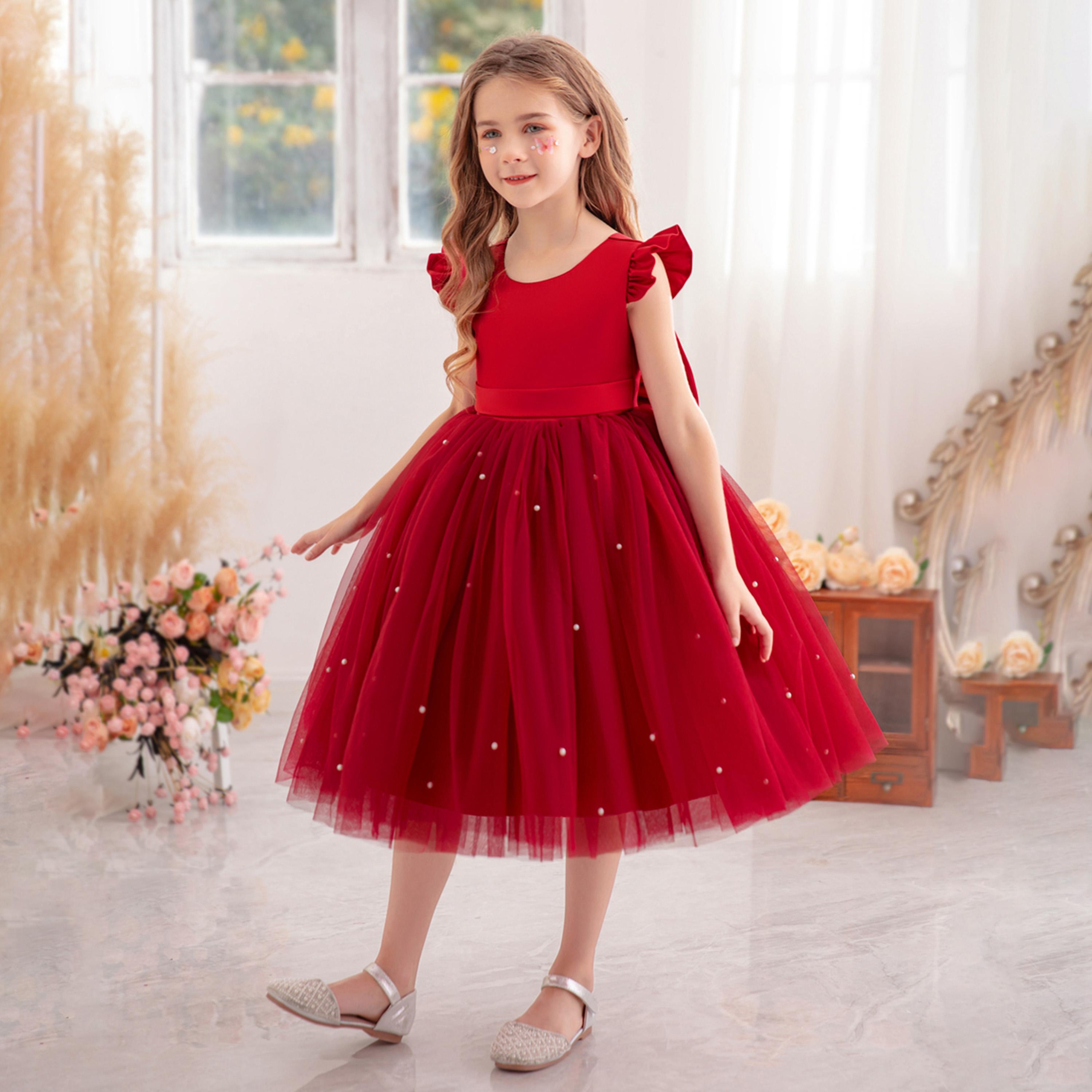 Take Two Ruffled Mesh Round Neck Fit and Flare Dress-girls-clothing-dressesandjumpsuits-image-2