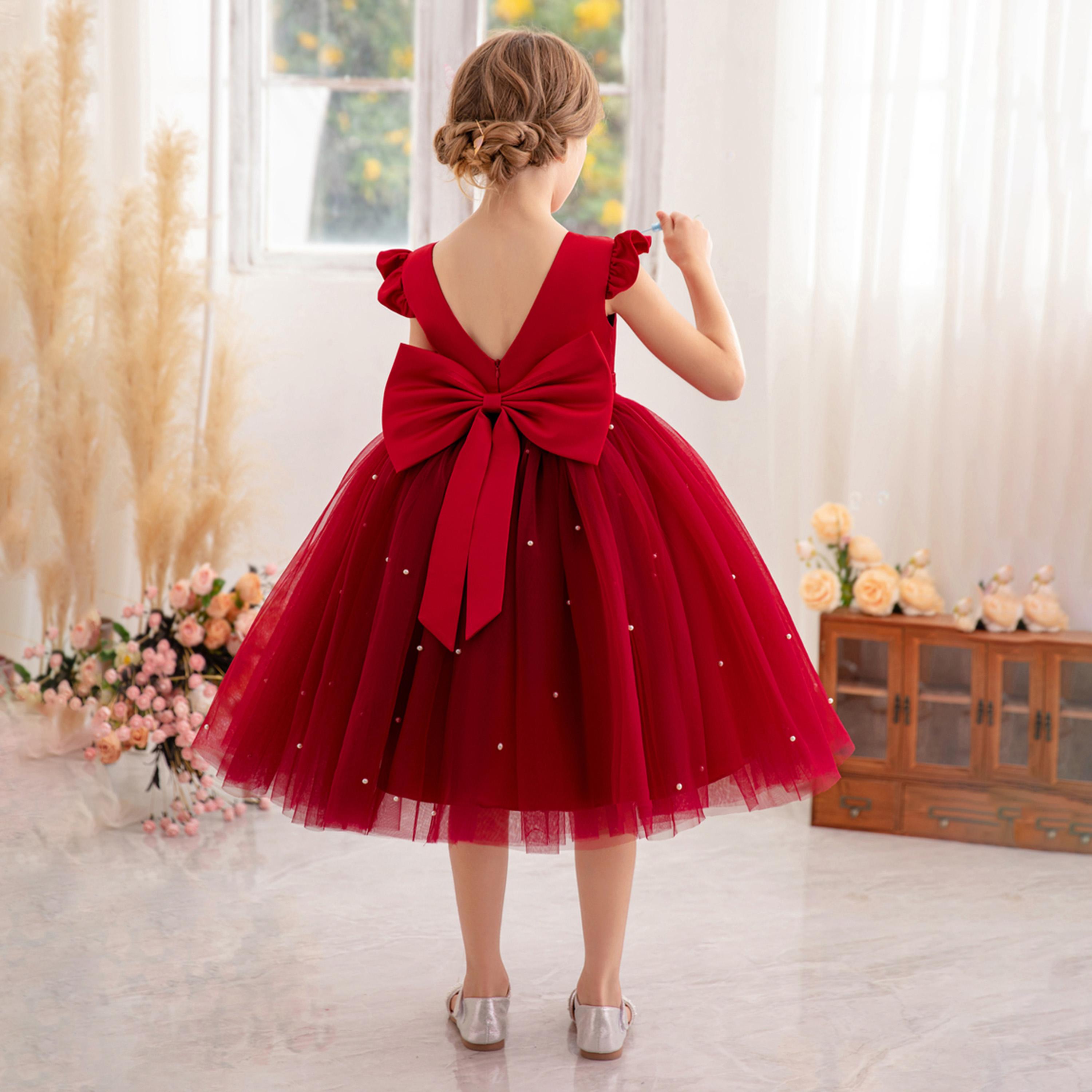 Take Two Ruffled Mesh Round Neck Fit and Flare Dress-girls-clothing-dressesandjumpsuits-image-3