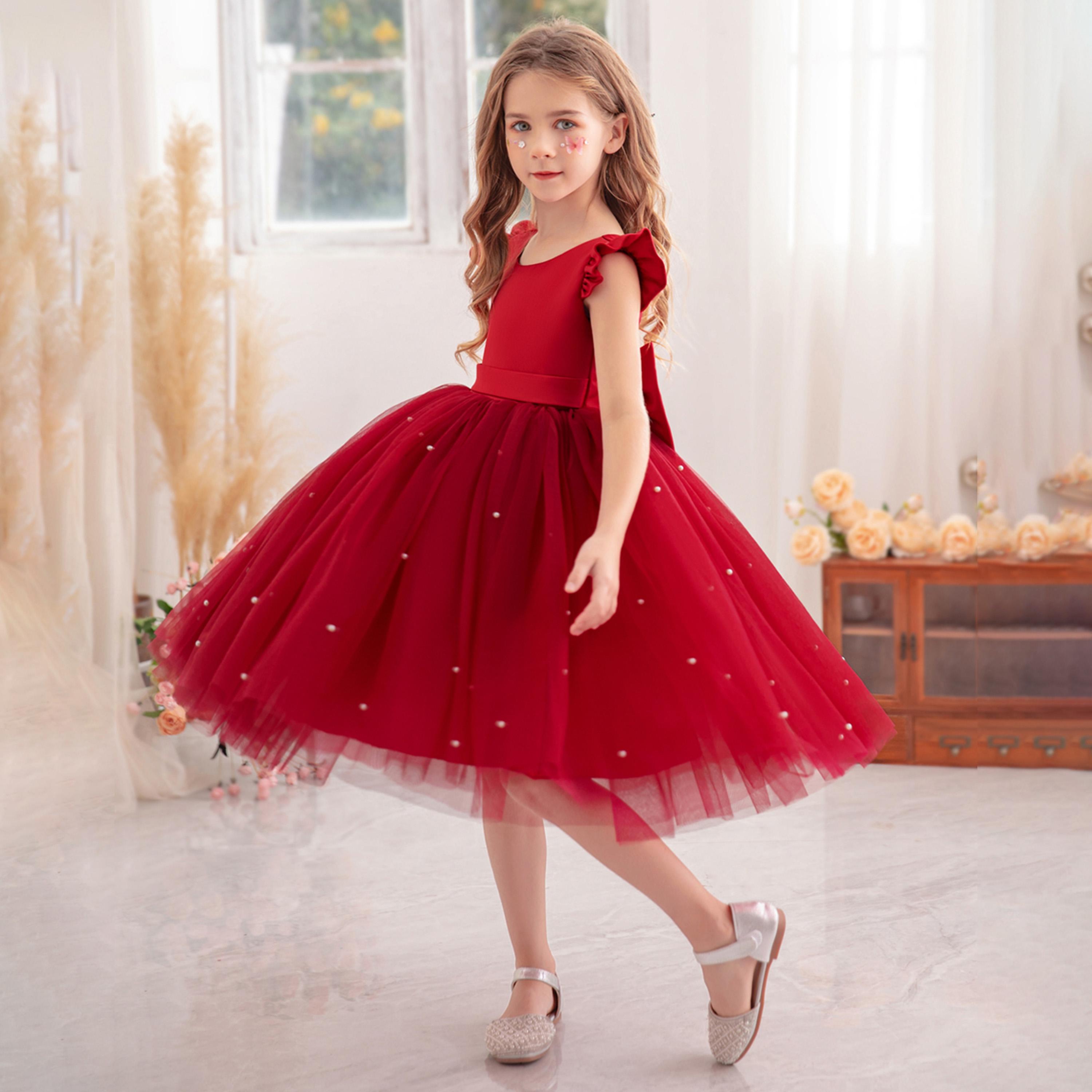 Take Two Ruffled Mesh Round Neck Fit and Flare Dress-girls-clothing-dressesandjumpsuits-image-4