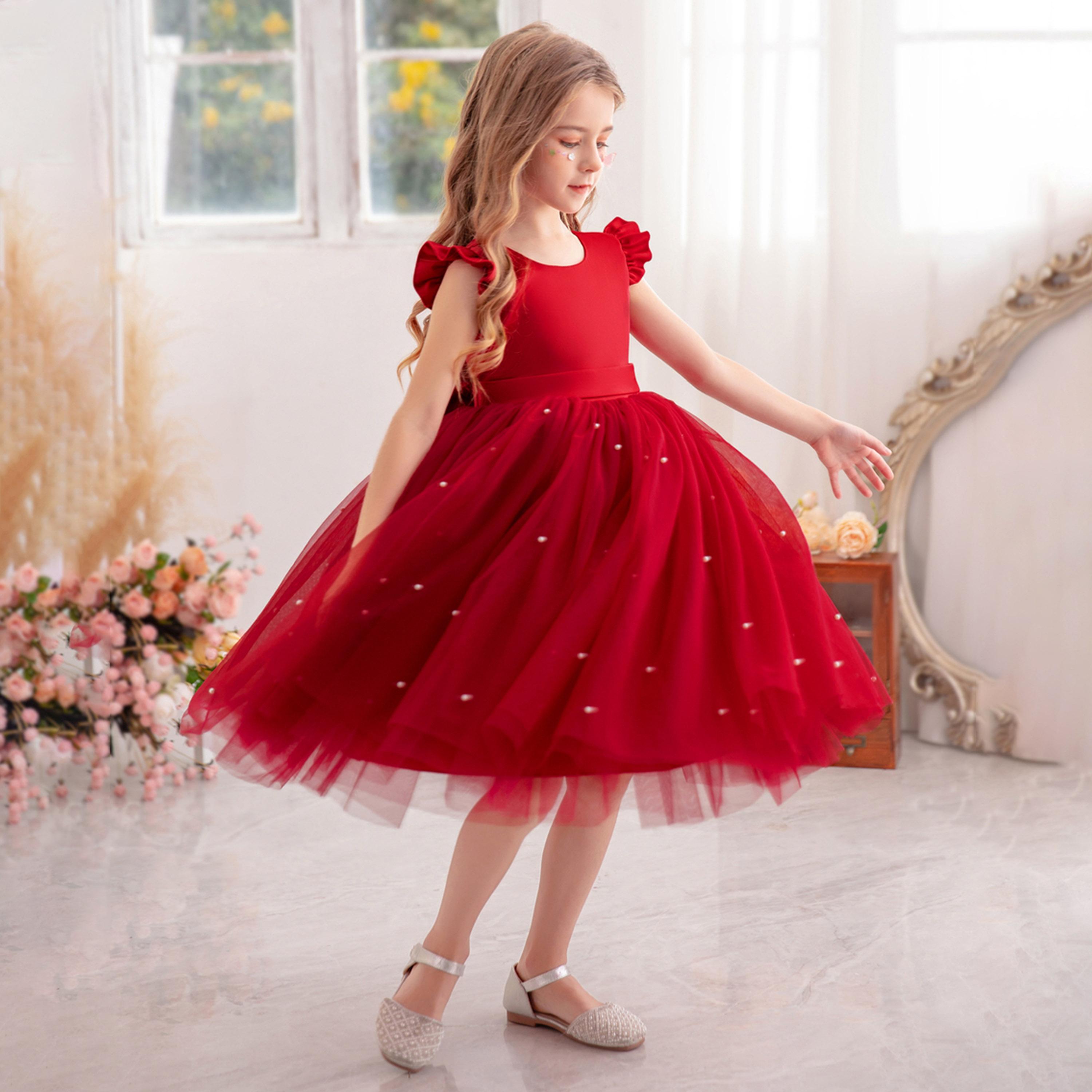 Take Two Ruffled Mesh Round Neck Fit and Flare Dress-girls-clothing-dressesandjumpsuits-image-5