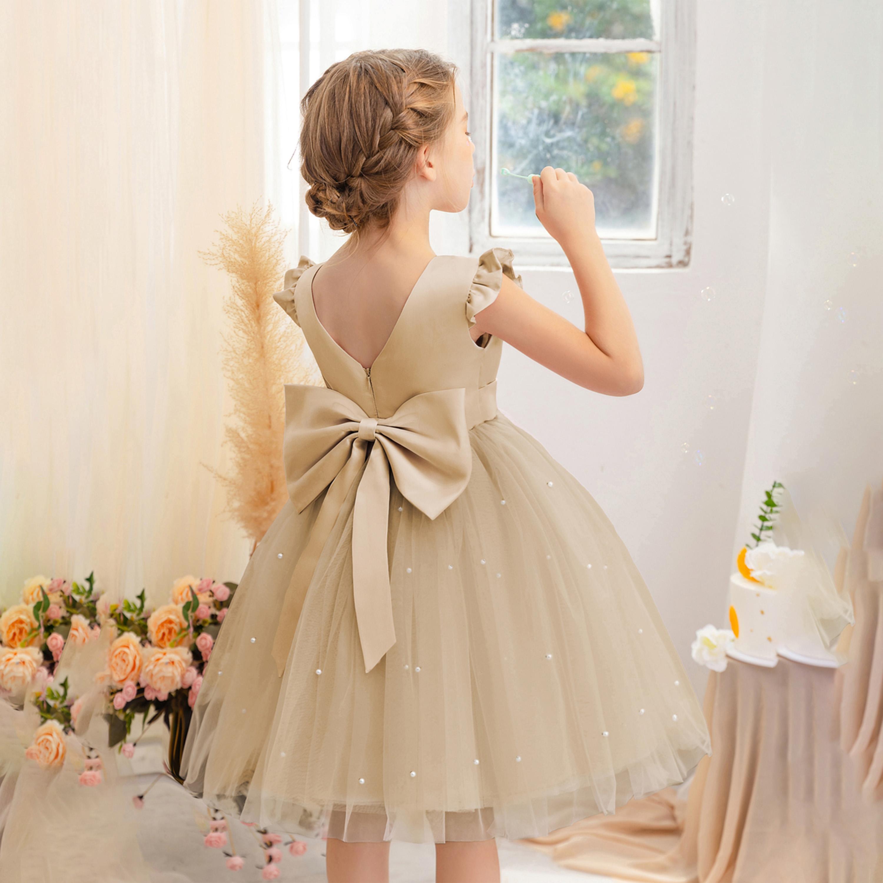 Take Two Ruffled Mesh Round Neck Fit and Flare Dress-girls-clothing-dressesandjumpsuits-image-2