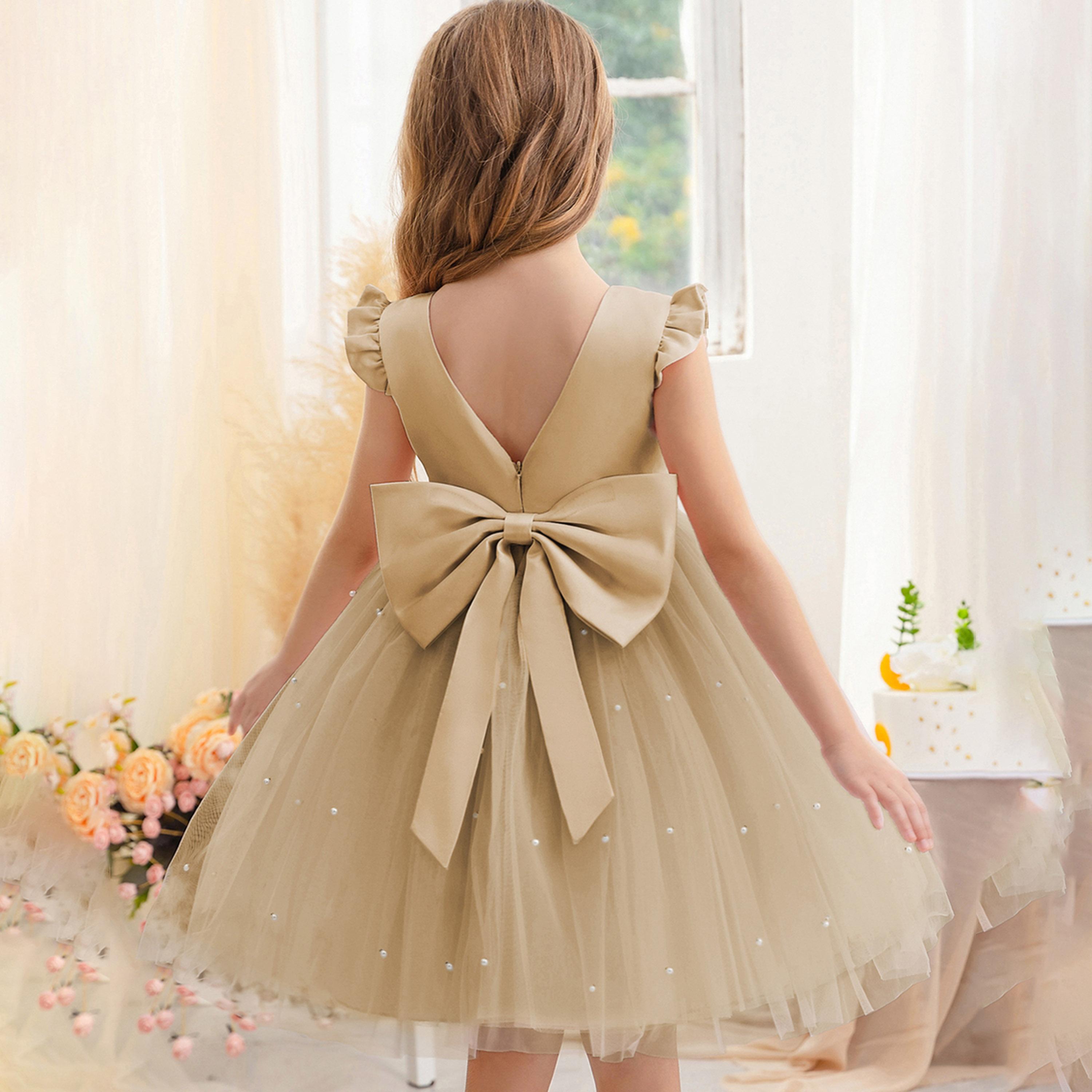 Take Two Ruffled Mesh Round Neck Fit and Flare Dress-girls-clothing-dressesandjumpsuits-image-5