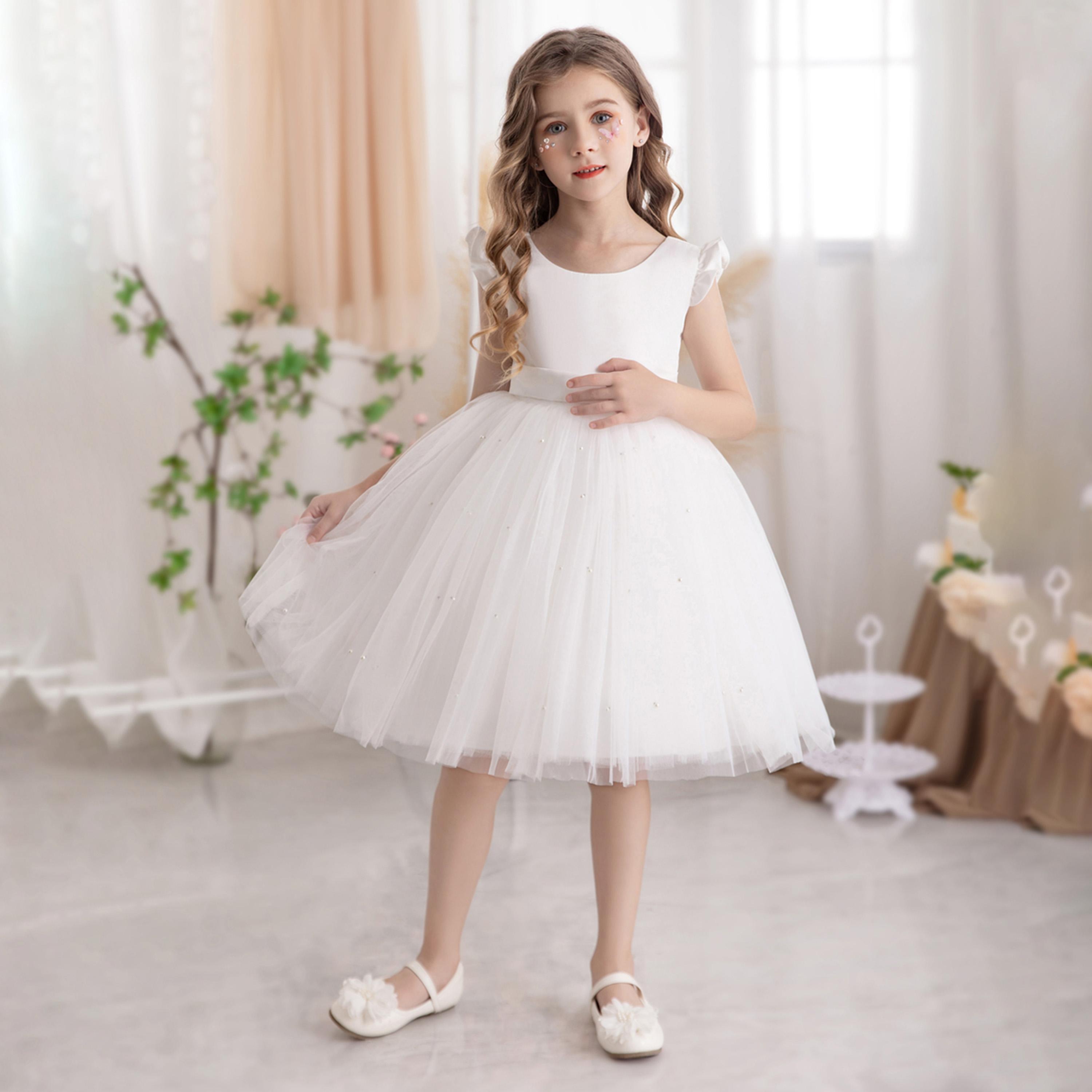 Take Two Ruffled Mesh Round Neck Fit and Flare Dress-girls-clothing-dressesandjumpsuits-image-1