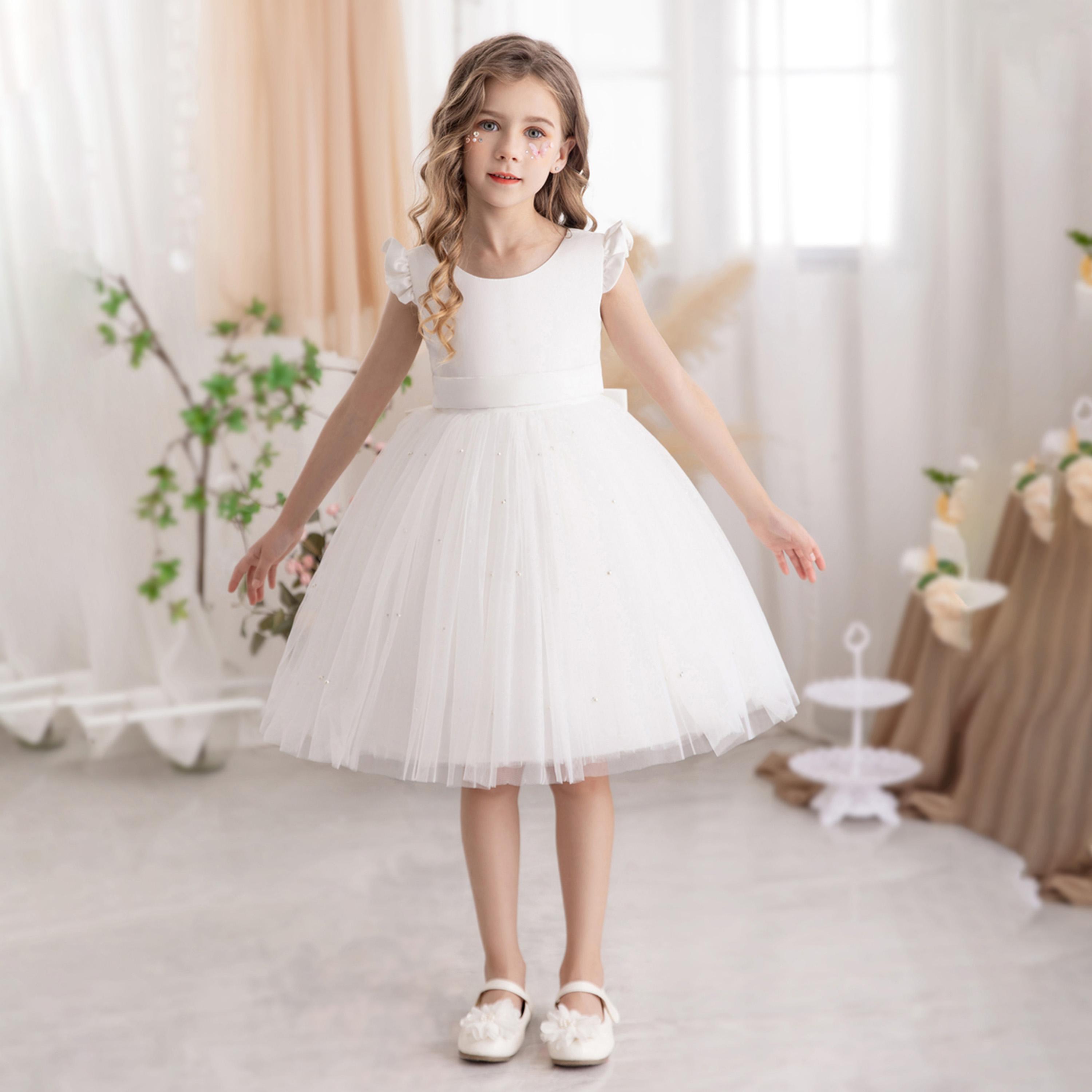 Take Two Ruffled Mesh Round Neck Fit and Flare Dress-girls-clothing-dressesandjumpsuits-image-2