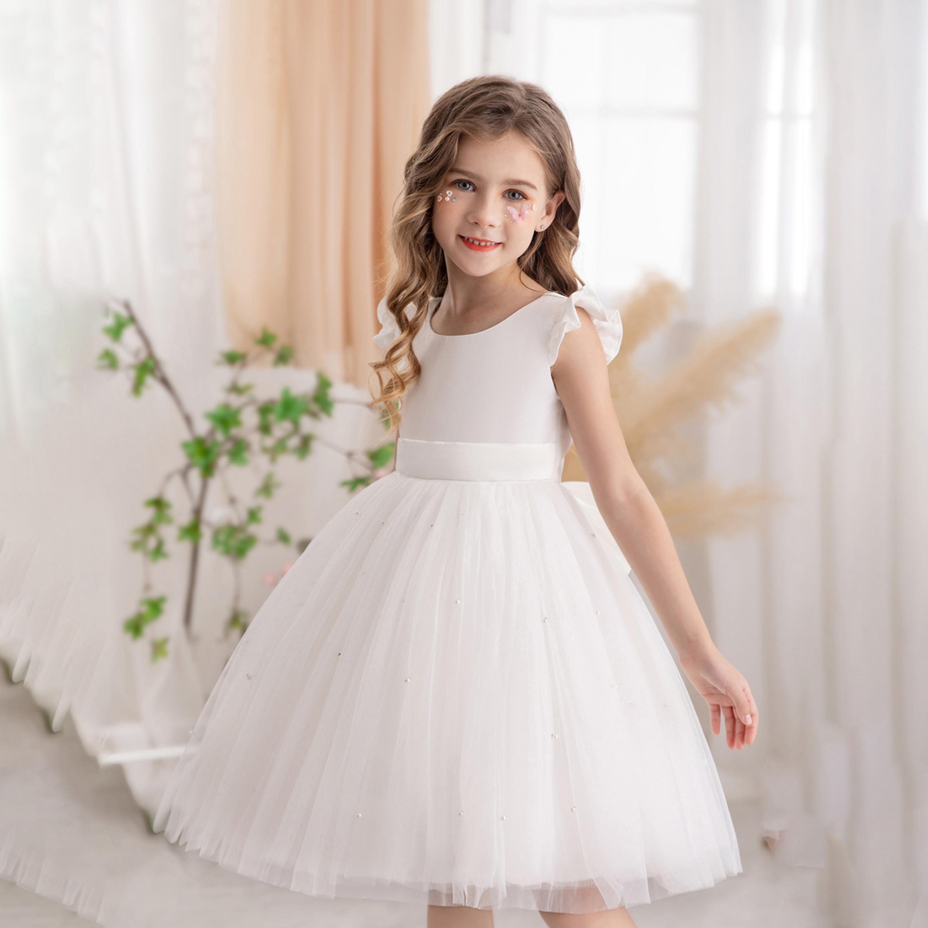 Take Two Ruffled Mesh Round Neck Fit and Flare Dress-girls-clothing-dressesandjumpsuits-image-3