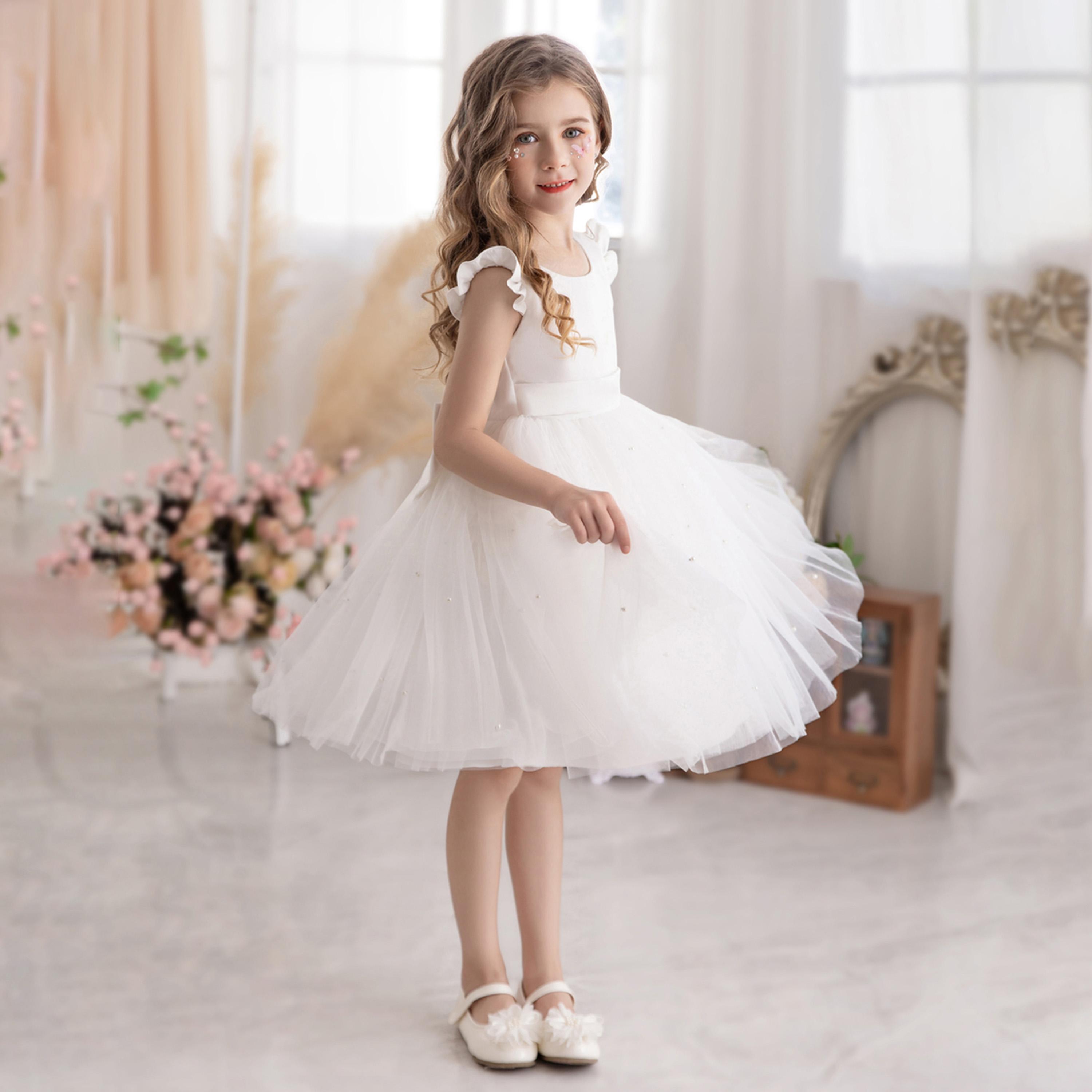 Take Two Ruffled Mesh Round Neck Fit and Flare Dress-girls-clothing-dressesandjumpsuits-image-5