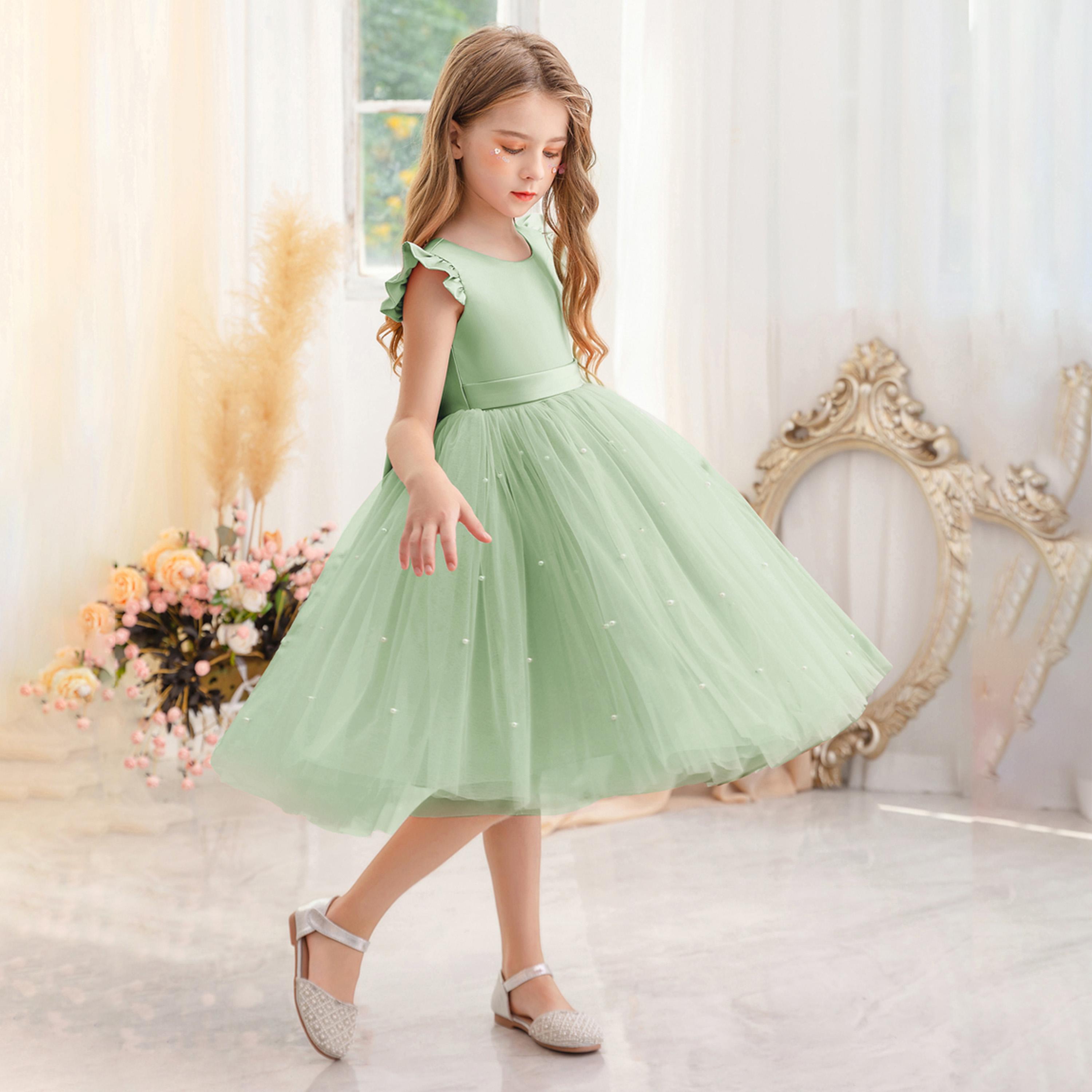 فستان بحافة واسعة وياقة دائرية مع كشكش-girls-clothing-dressesandjumpsuits-image-4