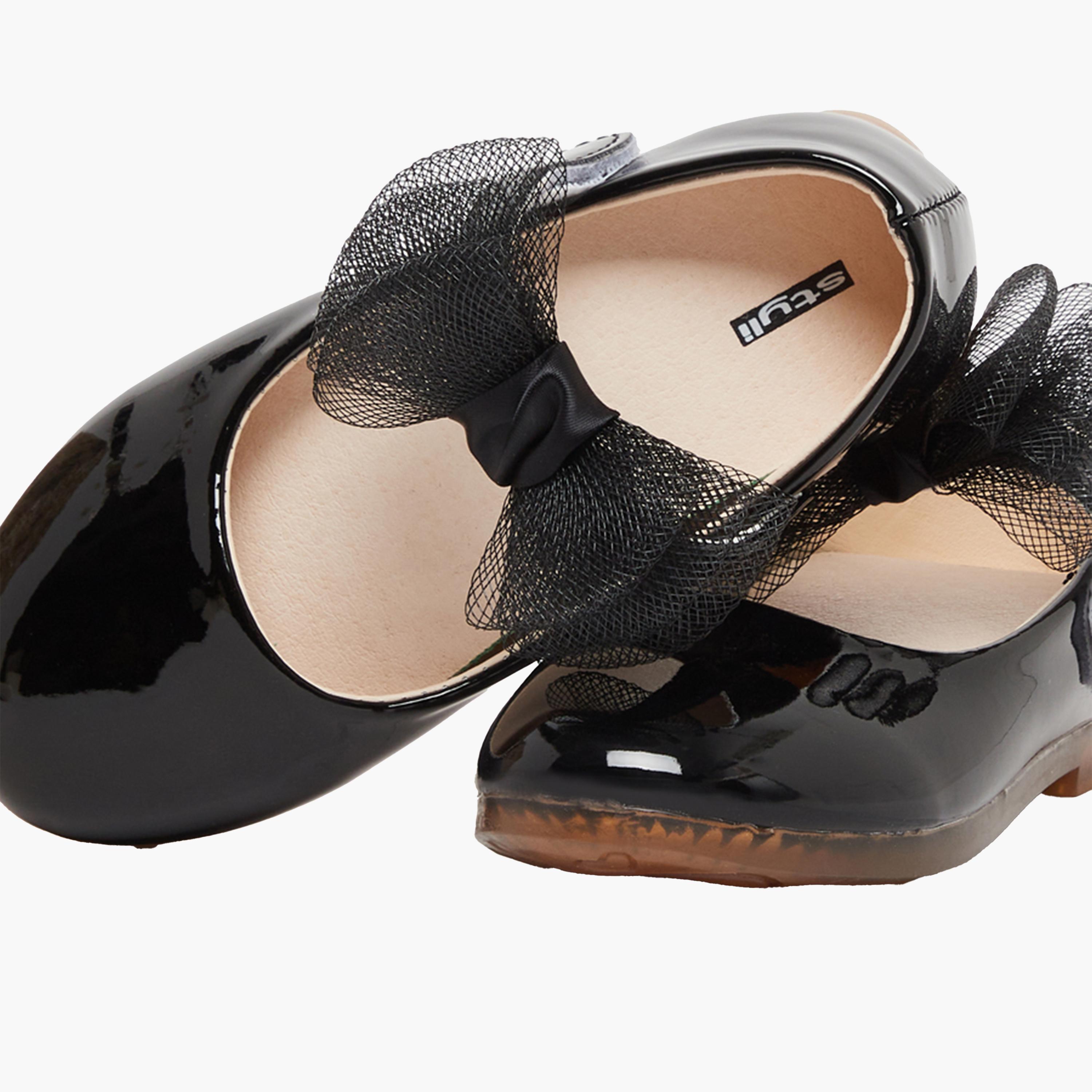 ستايلي-  حذاء باليرينا مسطح مزين بباقة زهور-girls-shoes-ballerinas-image-3