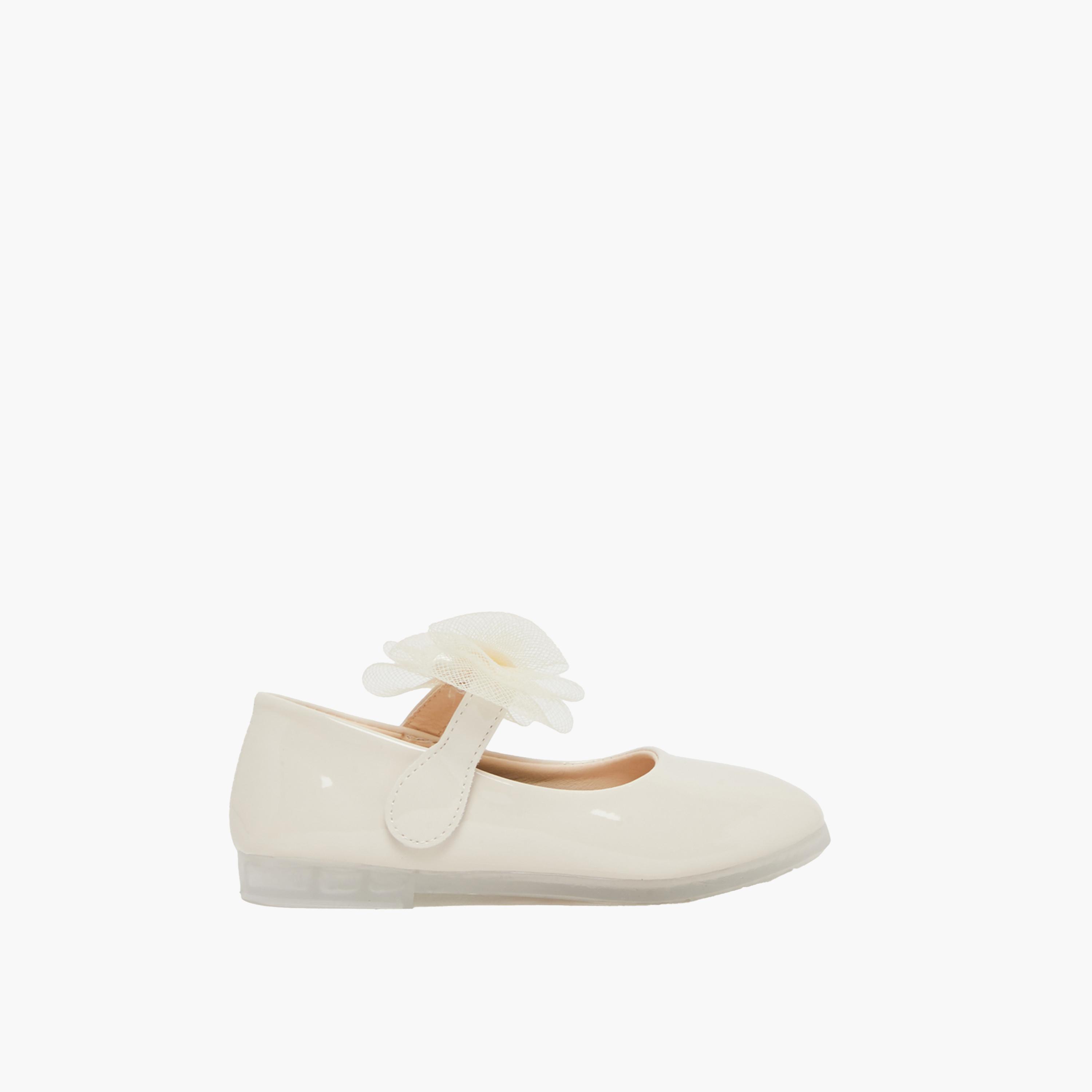 ستايلي-  حذاء باليرينا مسطح مزين بباقة زهور-girls-shoes-ballerinas-image-2