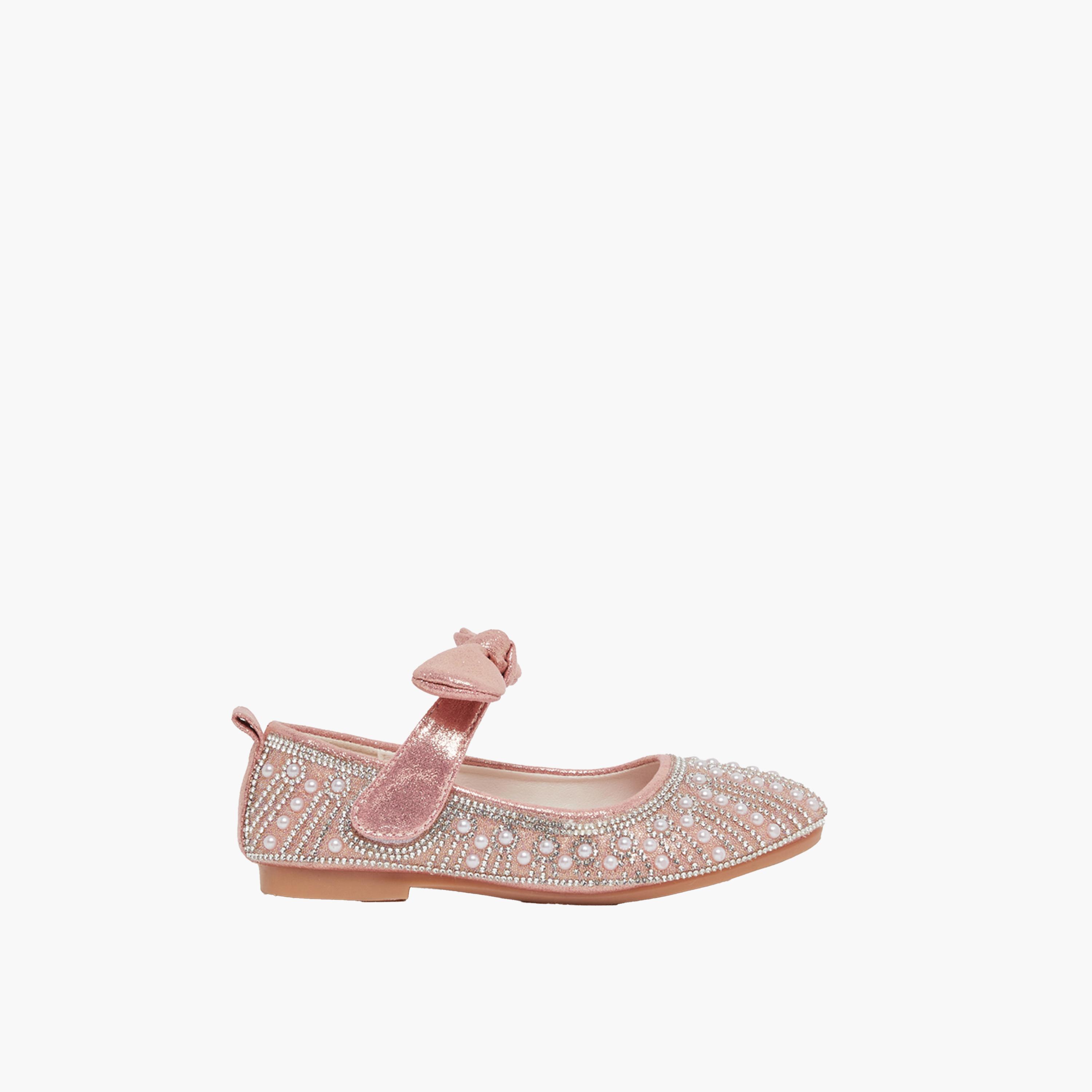 Styli Embellished Bow Detail Ballerina Shoes-girls-shoes-ballerinas-image-2