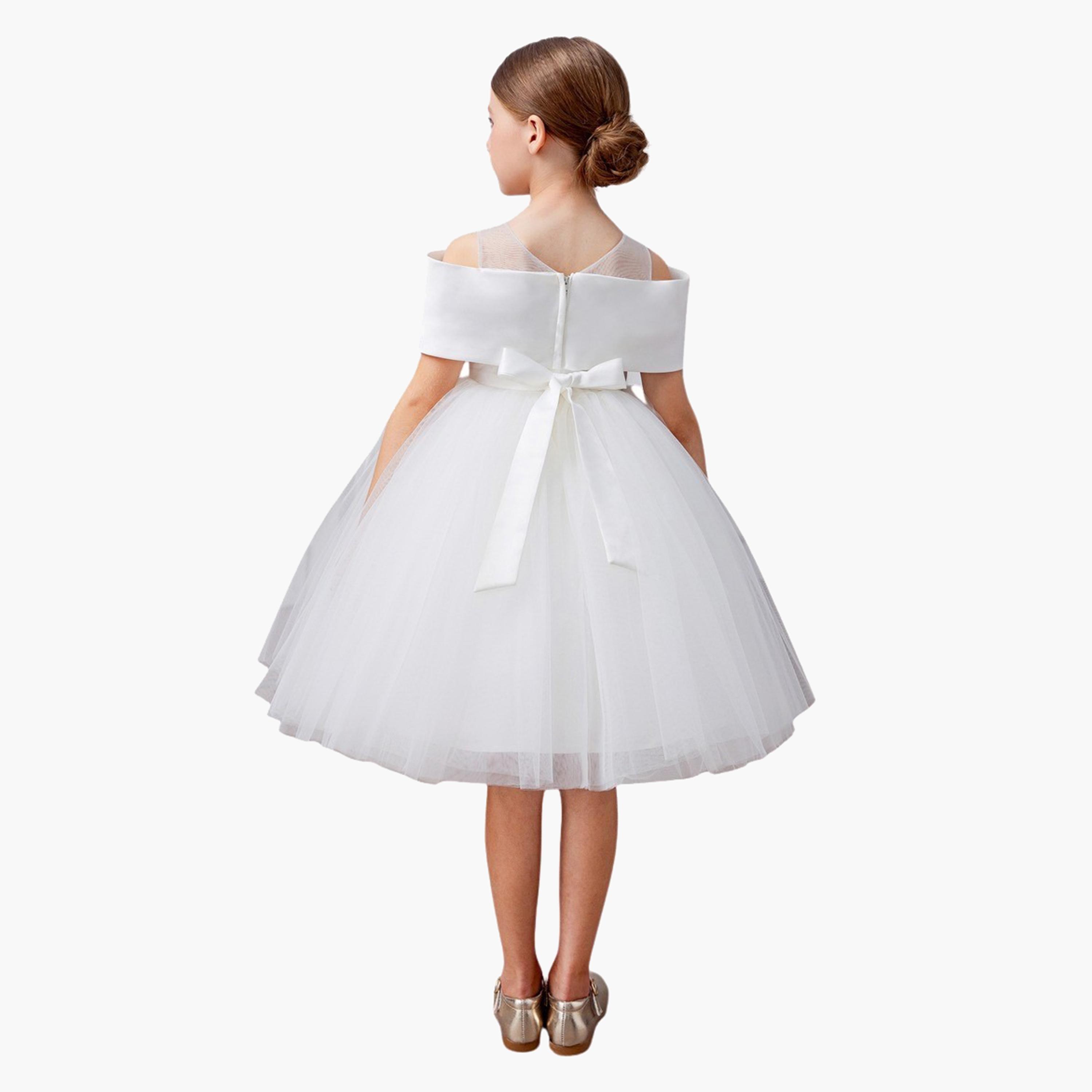 Styli Floral Bow Mesh Skater Midi Dress-girls-clothing-dressesandjumpsuits-image-5